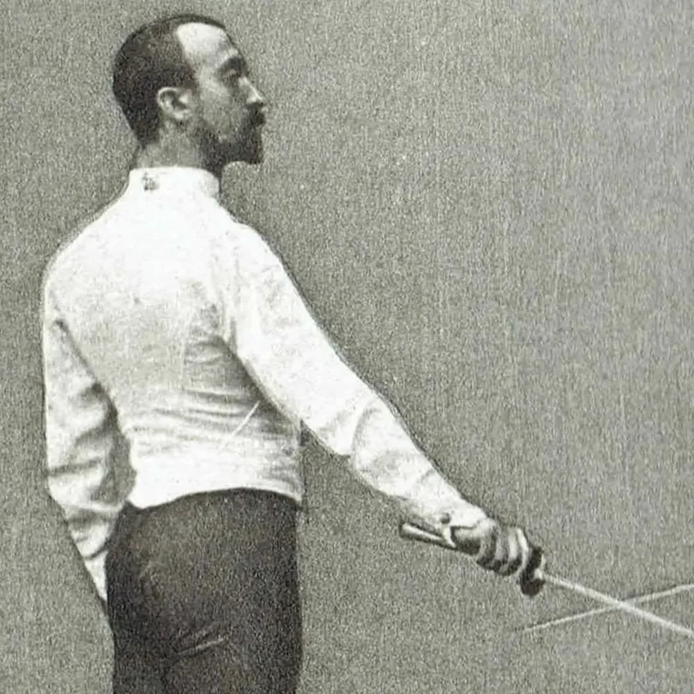 1889 End of The Salute - Original Antique Engraving - Fencing Swordsmen Victorian Sports Badminton Library - 5 x 7 in