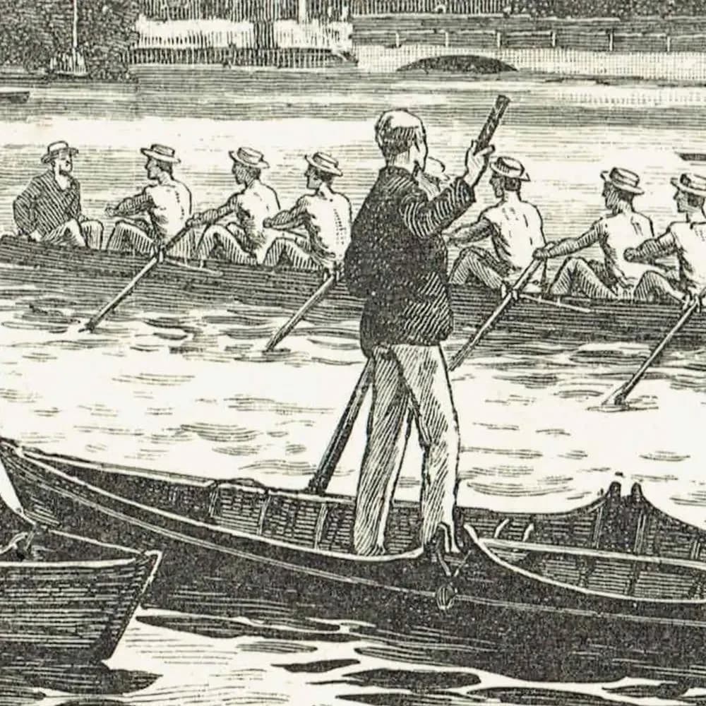 1890 Off the Brocas Windsor - Original Antique Engraving By Dadd - Victorian Rowing Thames River Scene Badminton Library - 7 x 4.75 in