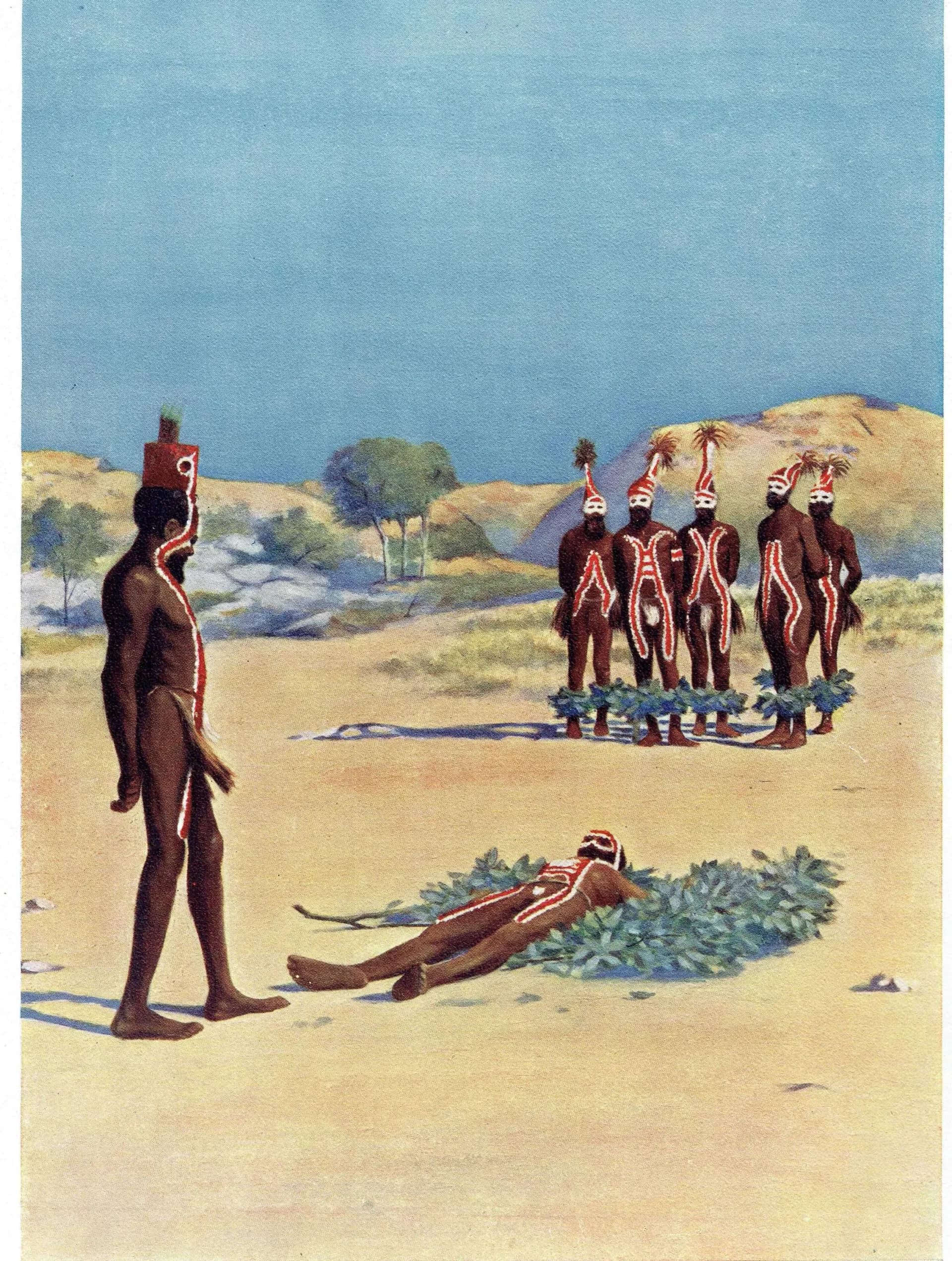 7.5 x 10 in — “Corroboree Scene” — Print — 1913 — Book Illustration