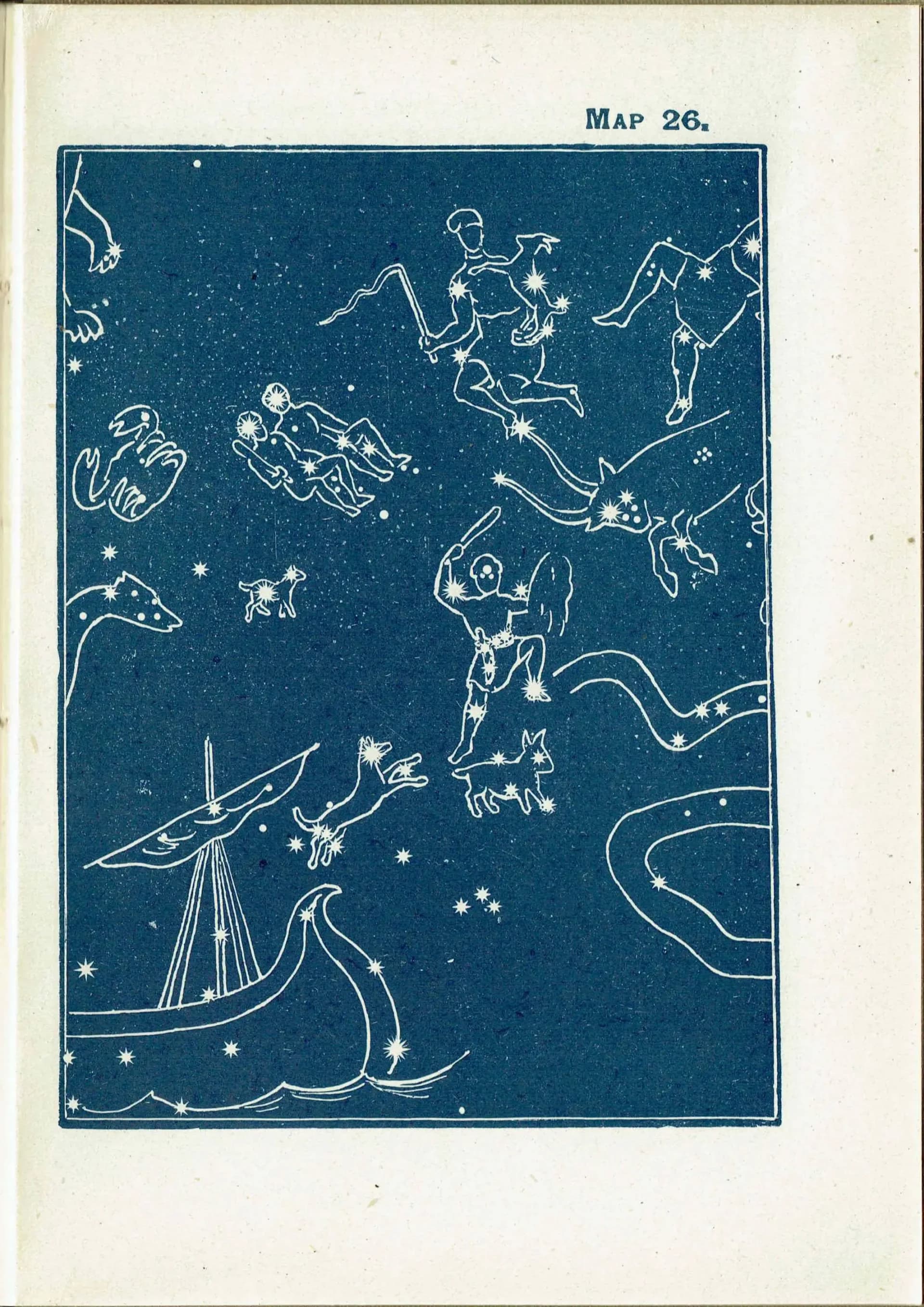 1944 Original Constellation Figures Capella Quarter Winter Star Map - Vintage Astronomy Print - Scientific Atlas - 4 x 6 in
