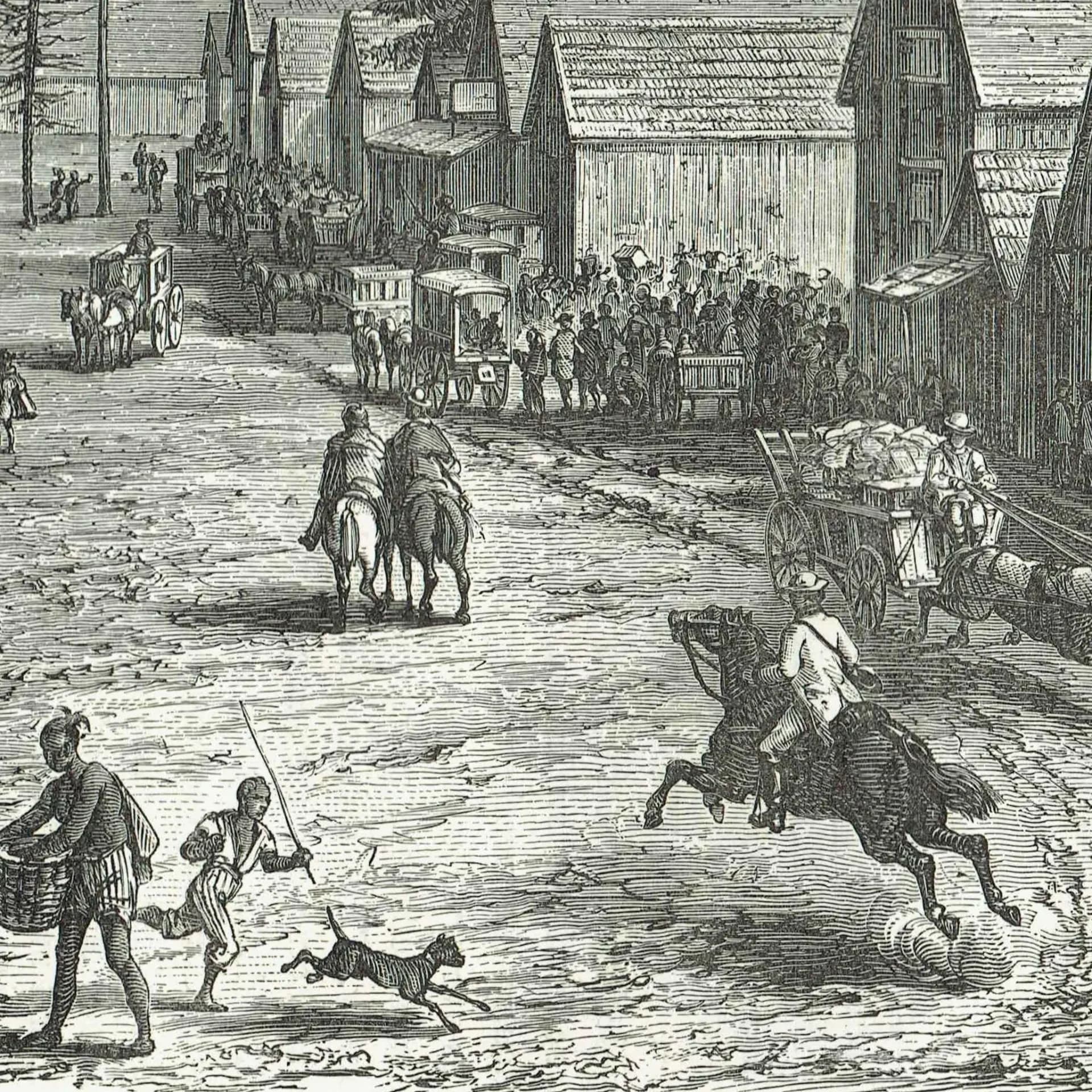 1875 New Settlement in the North-West - Antique Engraving - Illustrated Travels Vol 6 Pioneer Frontier Scene - 11.5 x 8 in