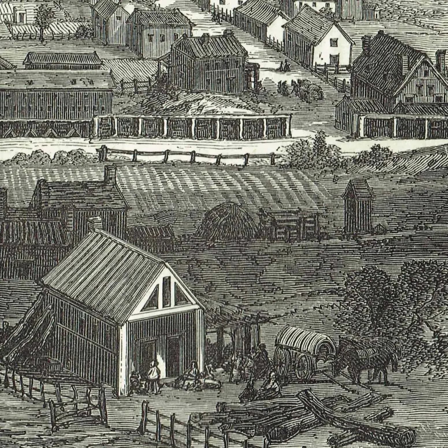 1870s Salt Lake City - Antique Woodblock Print - Victorian Utah Travel Cityscape American West Illustration - 11.5 x 8 in