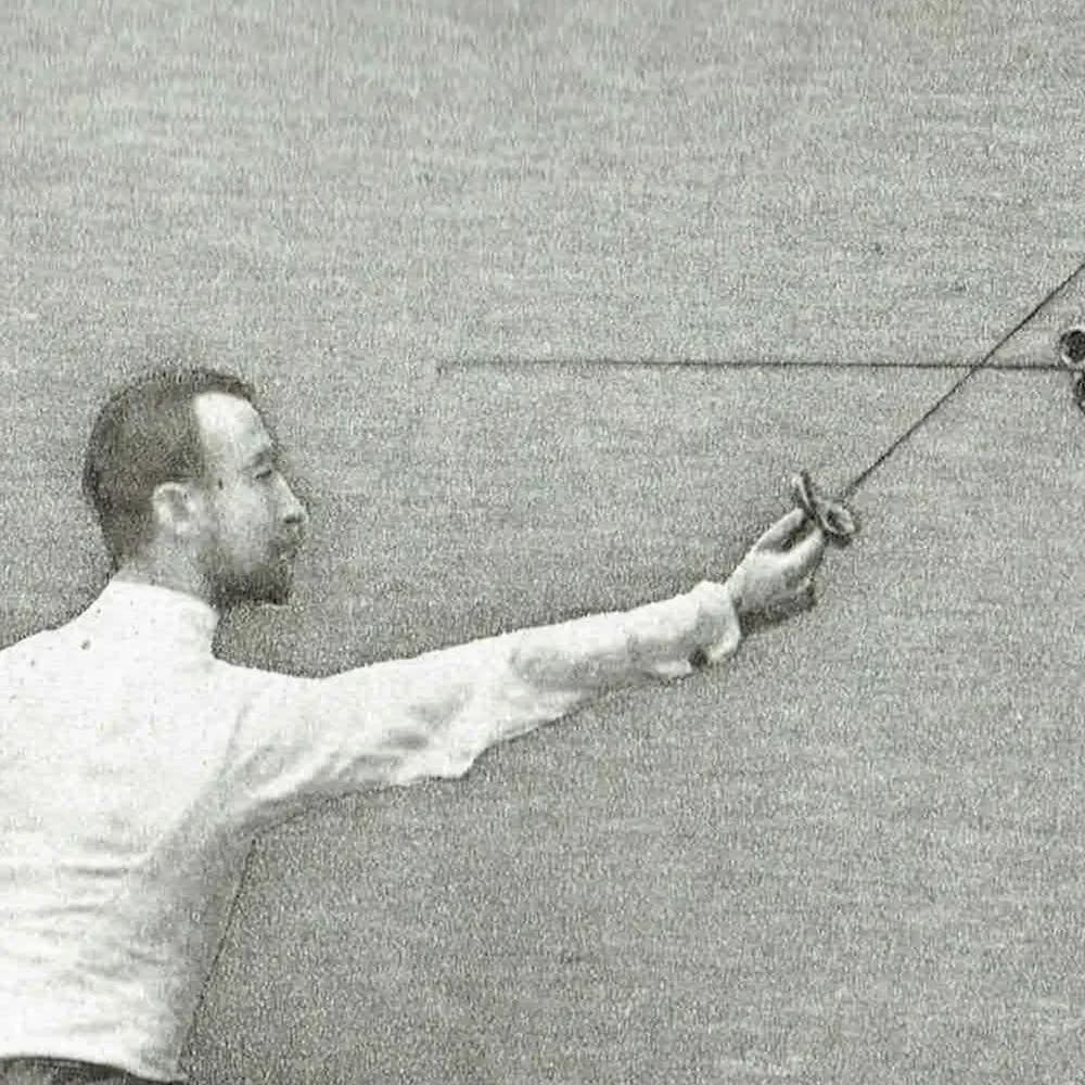 1889 Parry in Septime Fencing Position - Original Antique Engraving - Badminton Library Victorian Sport Combat Technique - 5 x 7 in