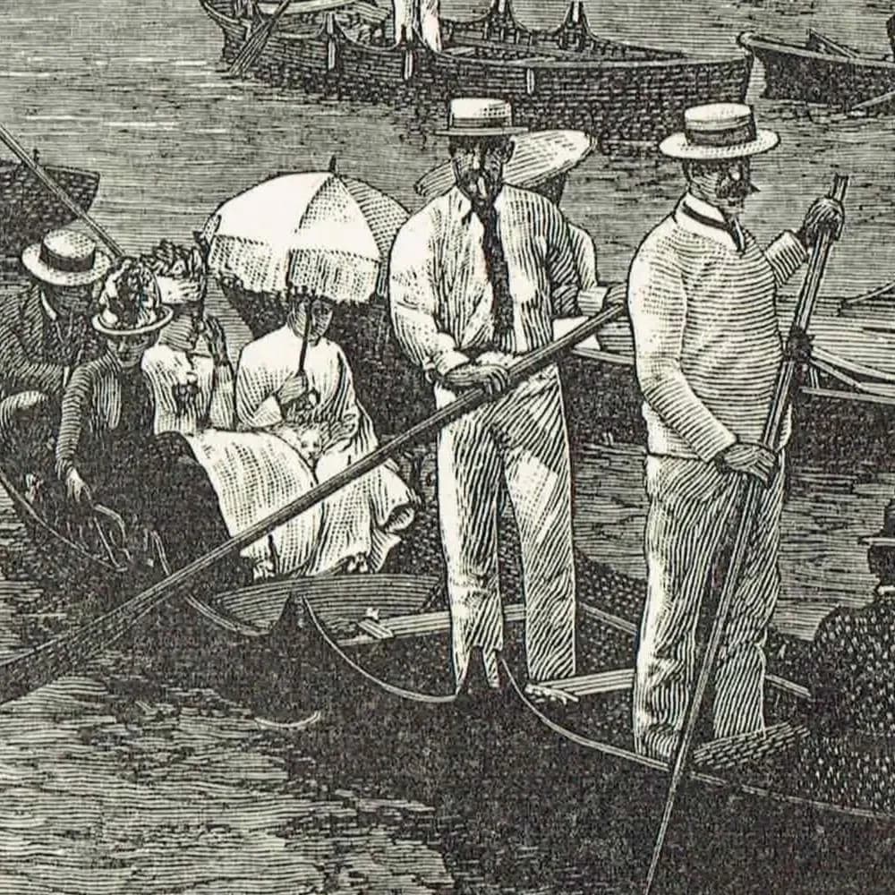 1891 General view of Henley Regatta - Original Antique Engraving By Dadd - Victorian Rowing River Scene Boating Sport - 7 x 4.75 in