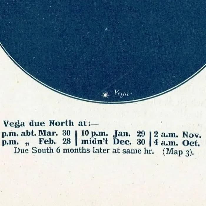 1944 Original Vega Capella Star Map Print - Constellation Chart - Vintage Astronomy Book Illustration - 4 x 6 in