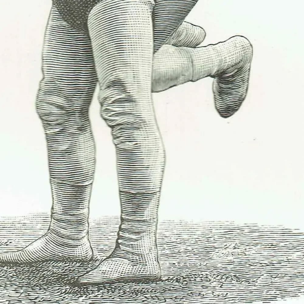 1889 Buttock Wrestling Hold - Original Antique Engraving - Badminton Library Victorian Sports Combat Technique Study - 5 x 7 in
