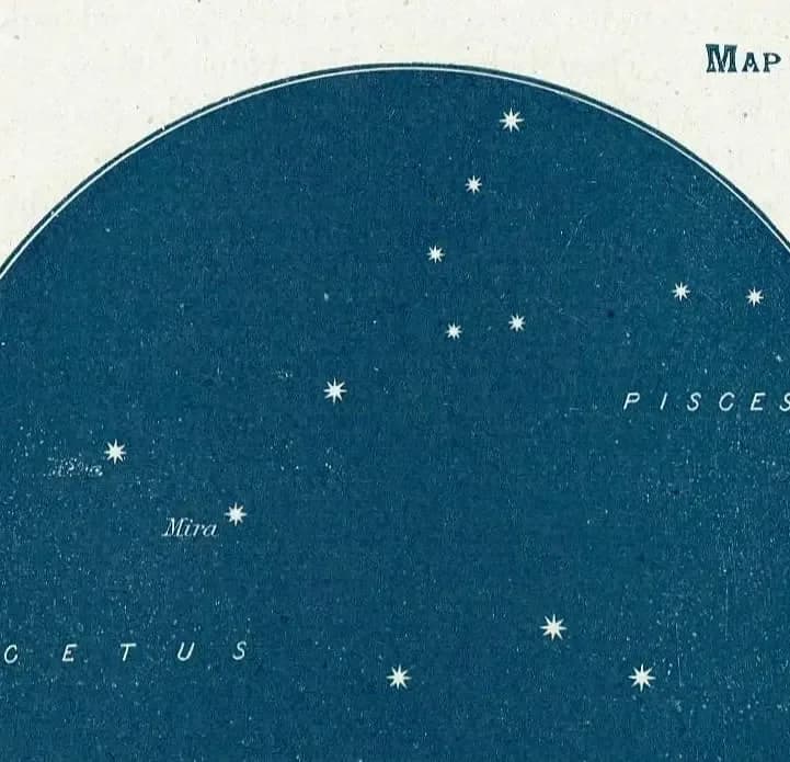 1944 Original Pisces Cetus Constellation Star Map Print - Vintage Astronomy Chart - Scientific Study Book Illustration - 4 x 6 in