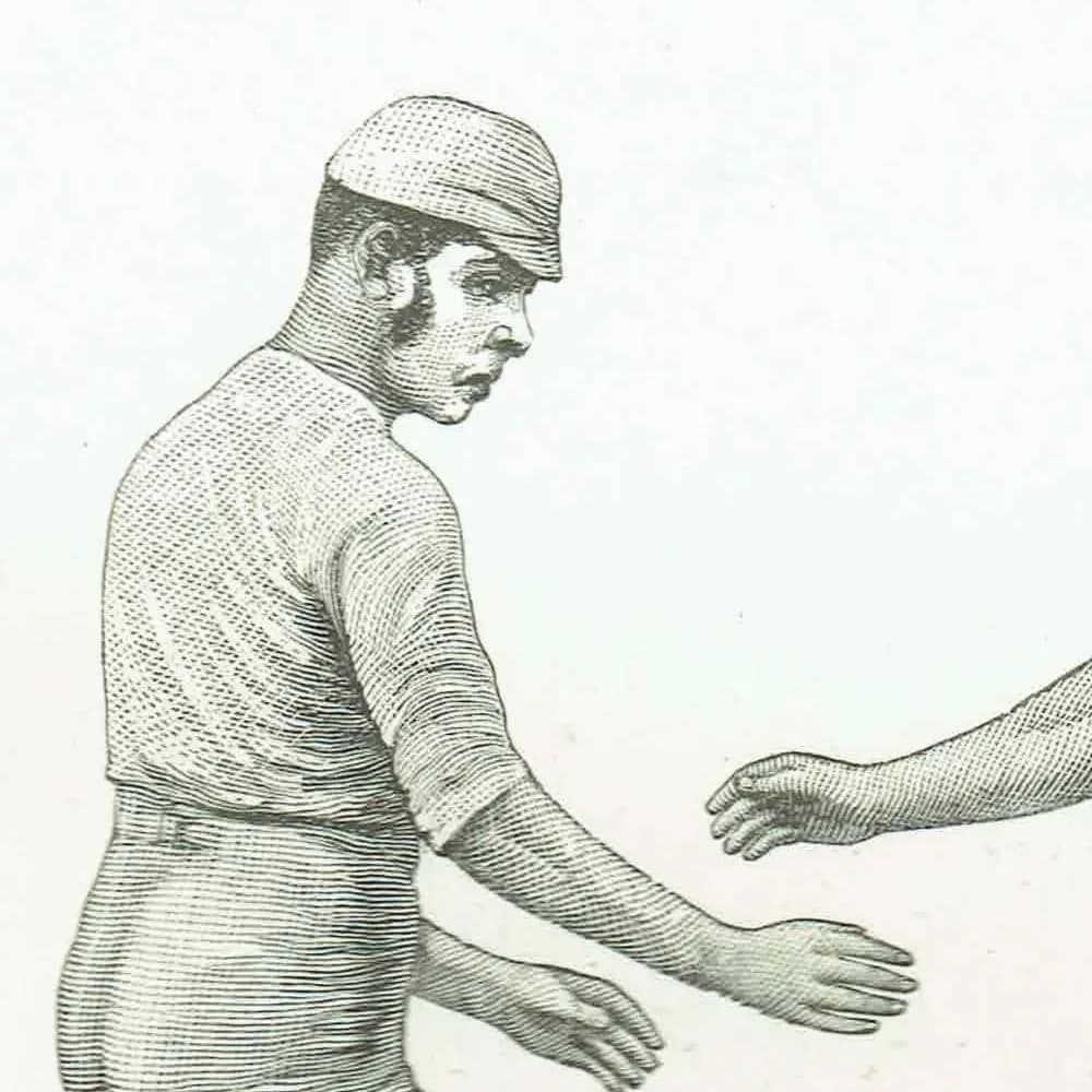 1889 Catch Hold Style Wrestling - Original Antique Engraving - Badminton Library Victorian Sports Athletic Training - 5 x 7 in