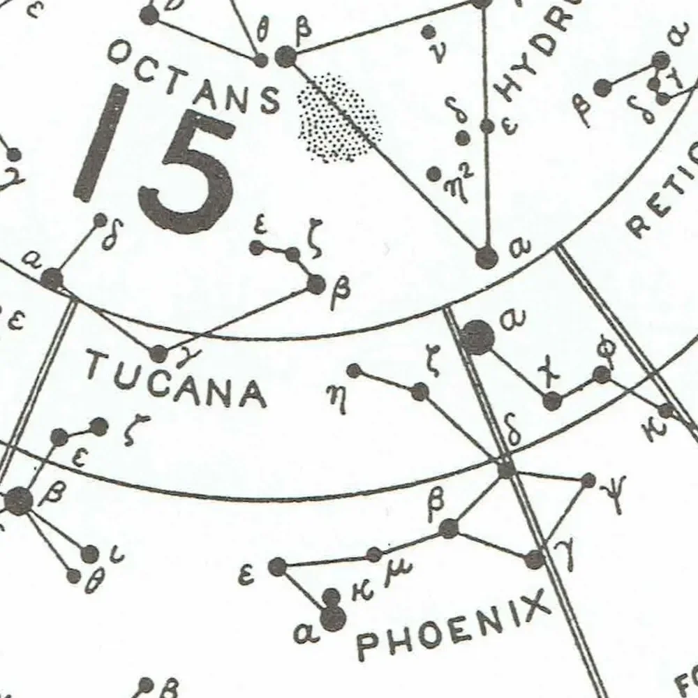 Vintage Southern Index Map Print - 1978 Celestial Chart