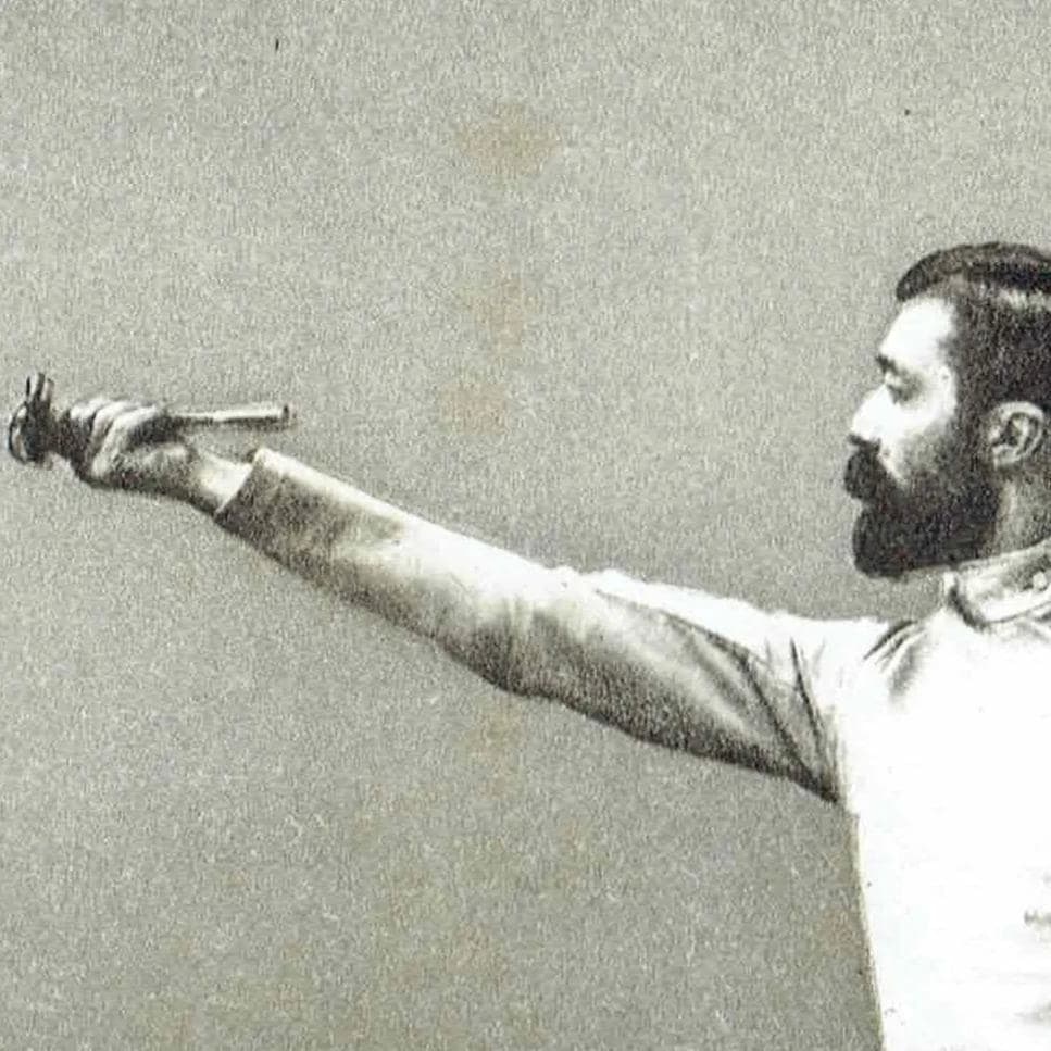 1889 Third Position - Original Antique Engraving - Badminton Library Victorian Sports Instruction Educational - 5 x 7 in