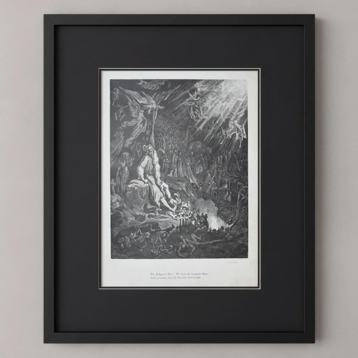 1866 Gustave Doré Legend Of The Wandering Jew Judgement Day Plate 12 - Original Antique Engraving - Gothic Biblical Apocalypse - 14 x 20 in