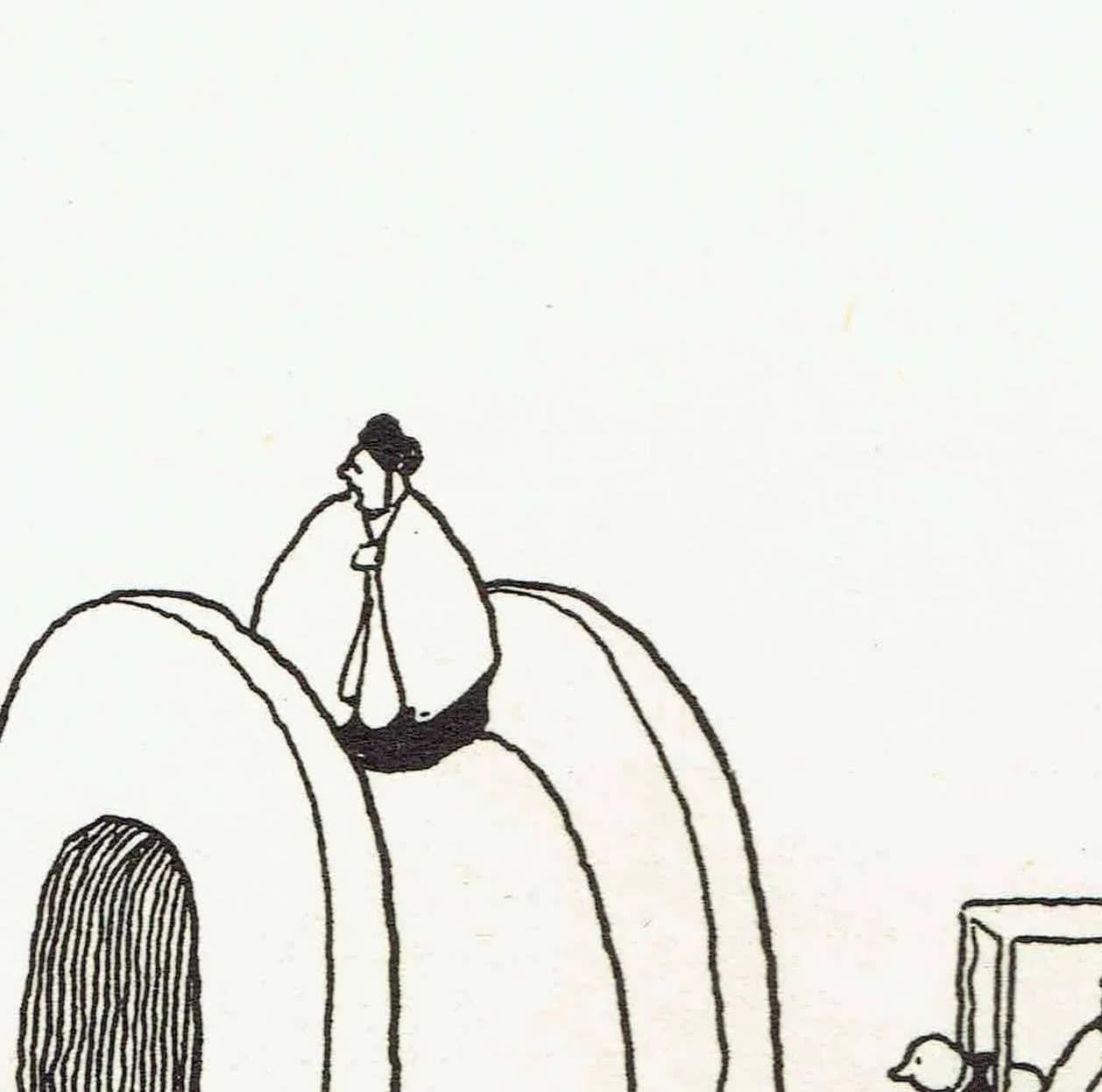 1935 Railway Signals Cartoon - Original Vintage Print By Heath Robinson - Great Western Railway Centenary Humour - 7 x 9.5 in