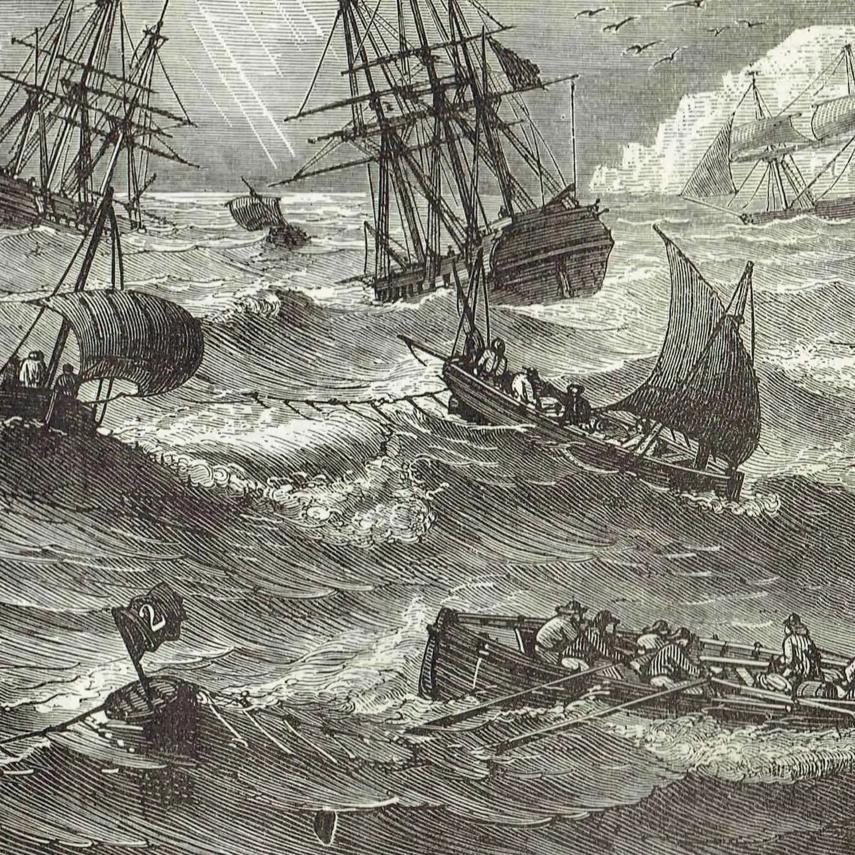 1871 Coast View of Iceland - Antique Engraving - Nautical Sailing Ships Arctic Sea Victorian Travel - 11.5 x 8 in