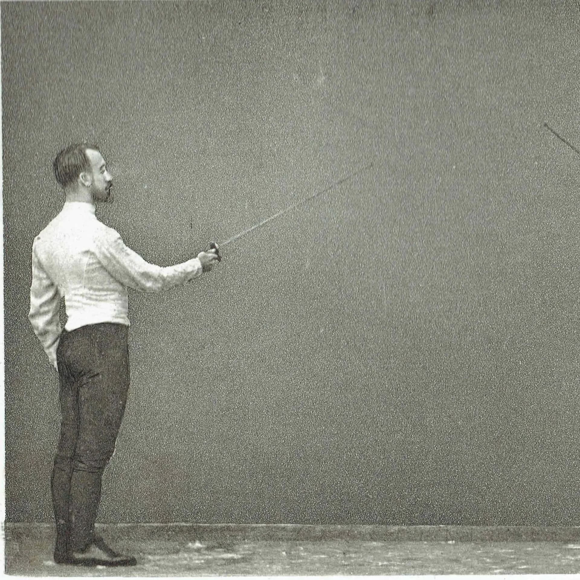 1889 Fencing Salute Recognition to the Left - Original Antique Engraving - Badminton Library Victorian Sports Instruction Manual - 5 x 7 in