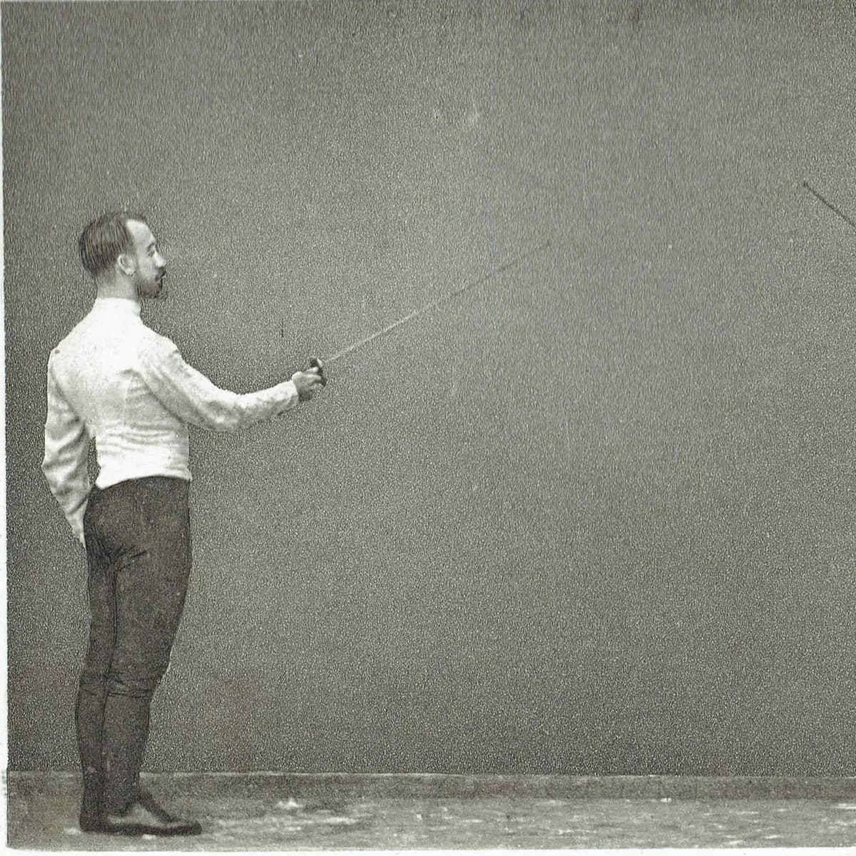 1889 Fencing Salute Recognition to the Left - Original Antique Engraving - Badminton Library Victorian Sports Instruction Manual - 5 x 7 in