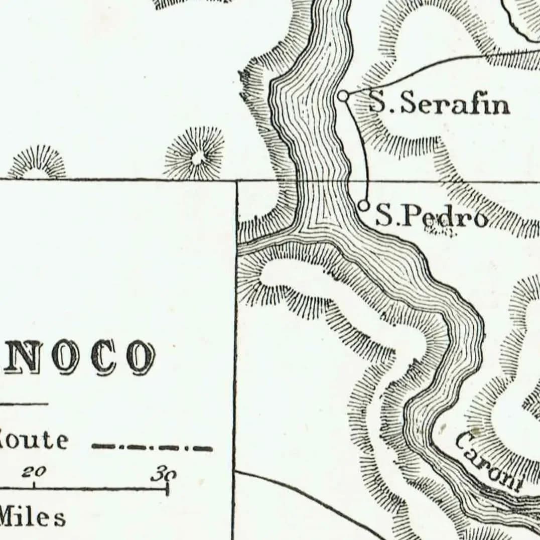 1870s Original Lower Orinoco River Map Woodblock Print - South American Geography - Victorian Travel Exploration - 12 x 8.5 in