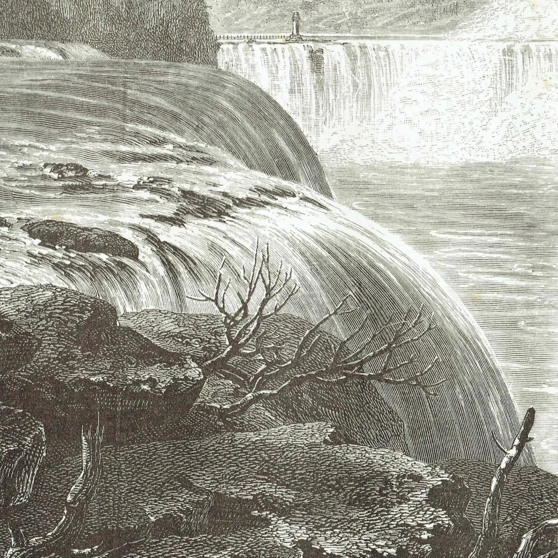 1885 Niagara Falls - Original Antique Engraving By Whymper - Canadian Pictures Sydney Hall Victorian Landscape Travel - 10.75 x 7.25 in