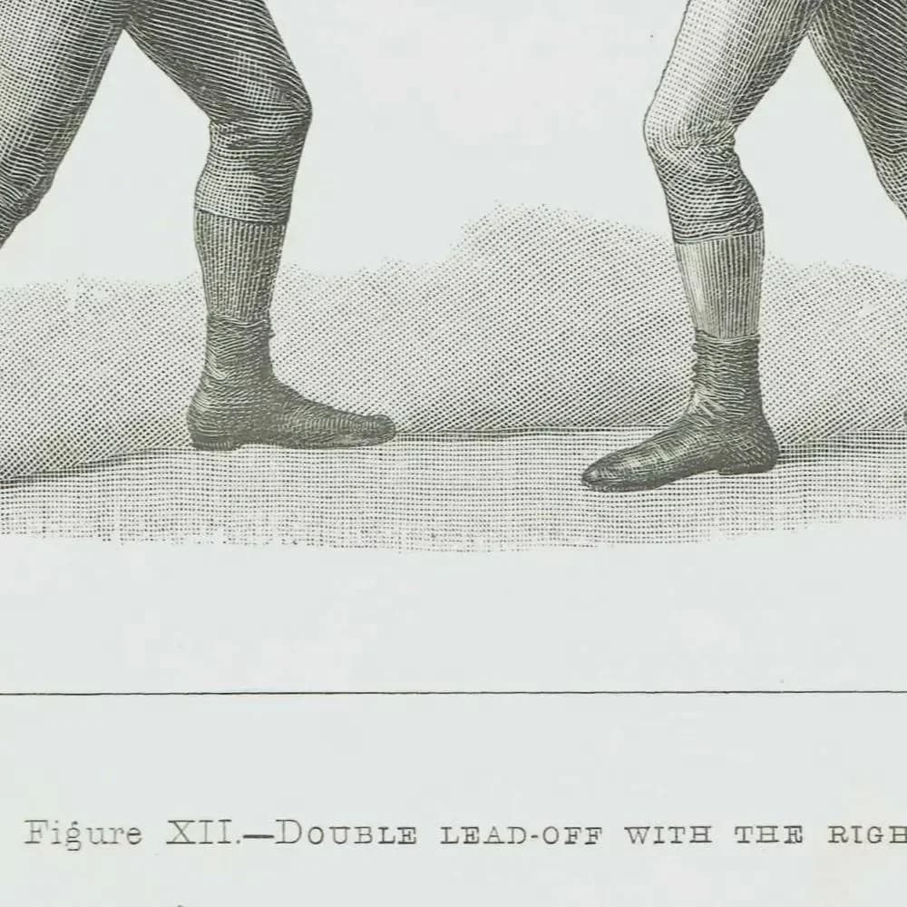 1889 Boxing Sparring Match - Original Antique Print - Badminton Library Victorian Sports Athletic Training Pugilism - 5 x 7 in