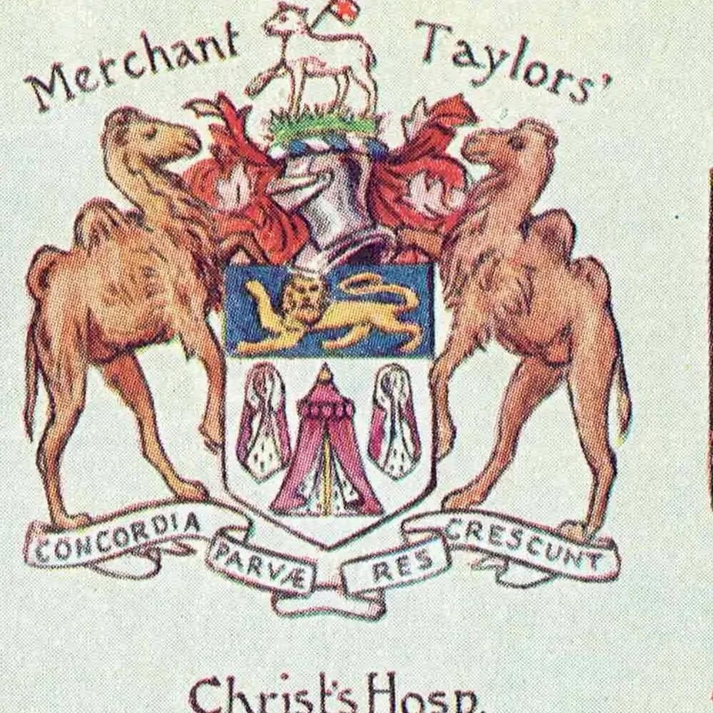 1922 British Public School Coats of Arms - Original Antique Print - Eton Harrow Rugby Winchester Heraldry Symbolism - 7.5 x 10.5 in