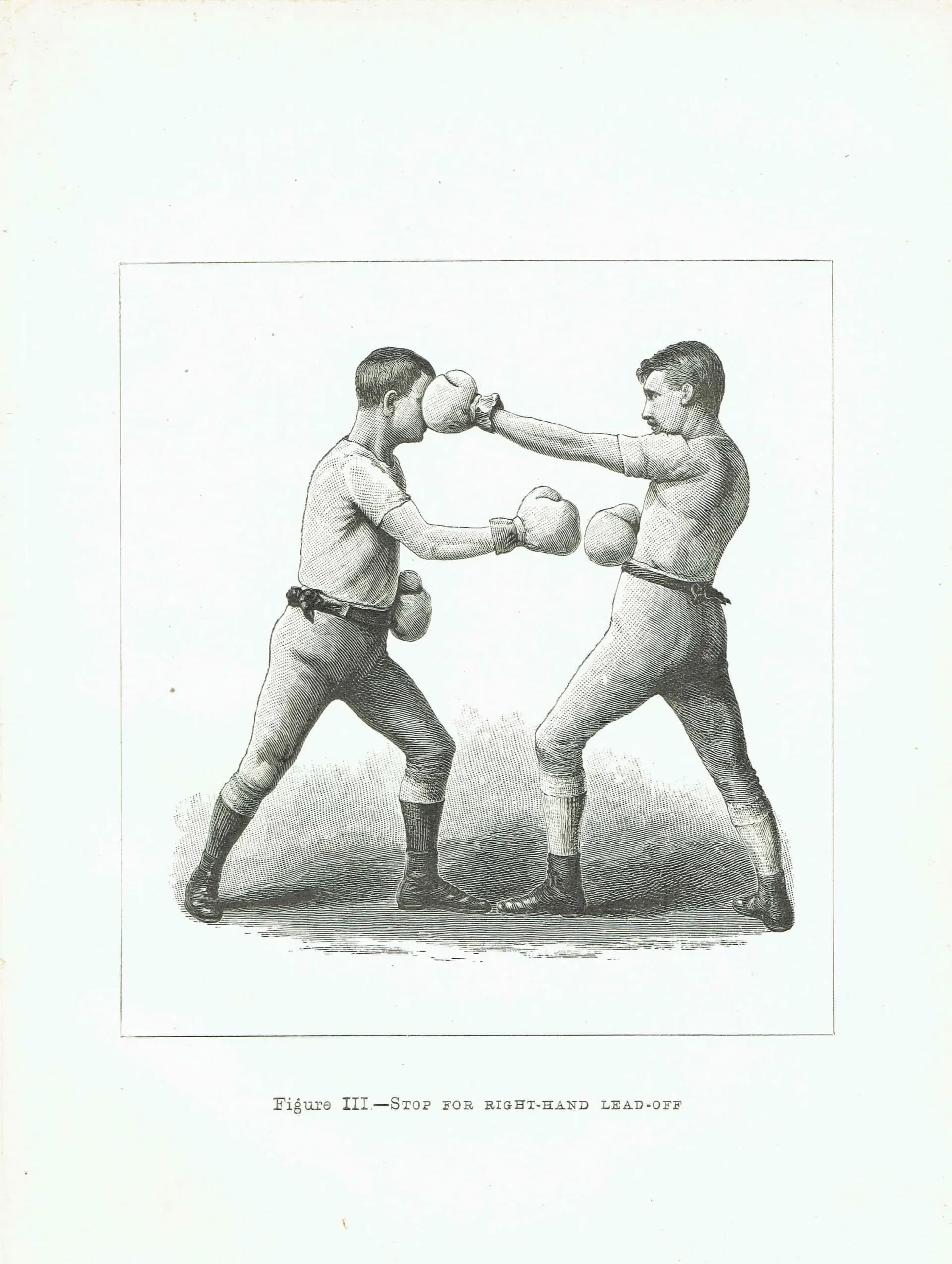 1889 Boxing Sparring Technique - Original Antique Print - Badminton Library Victorian Sports Athletic Training Illustration - 5 x 7 in