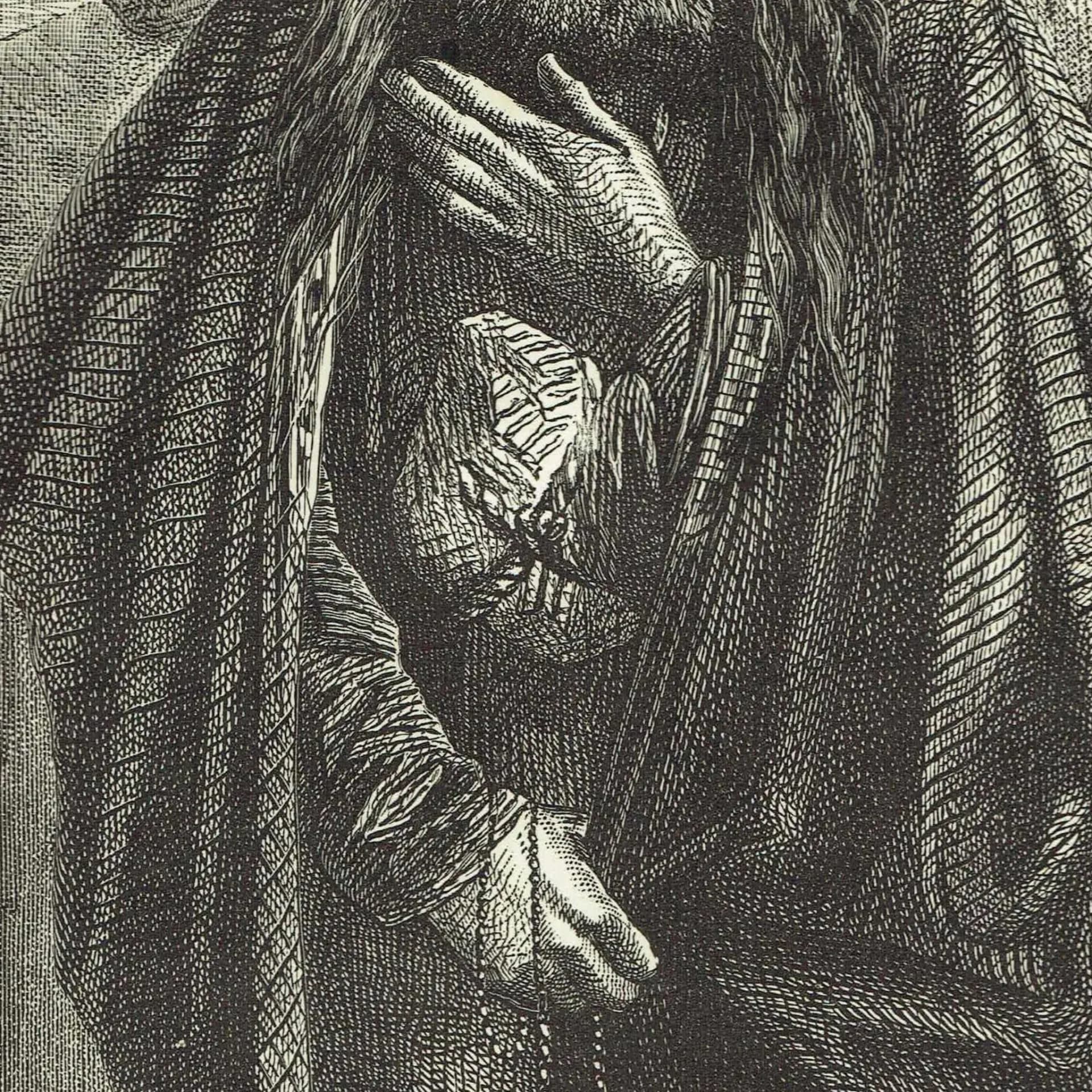 1870s Dervish & Penitent Russian Georgia - Antique Woodblock Print - Victorian Travel Portrait - 8 x 11.5 in