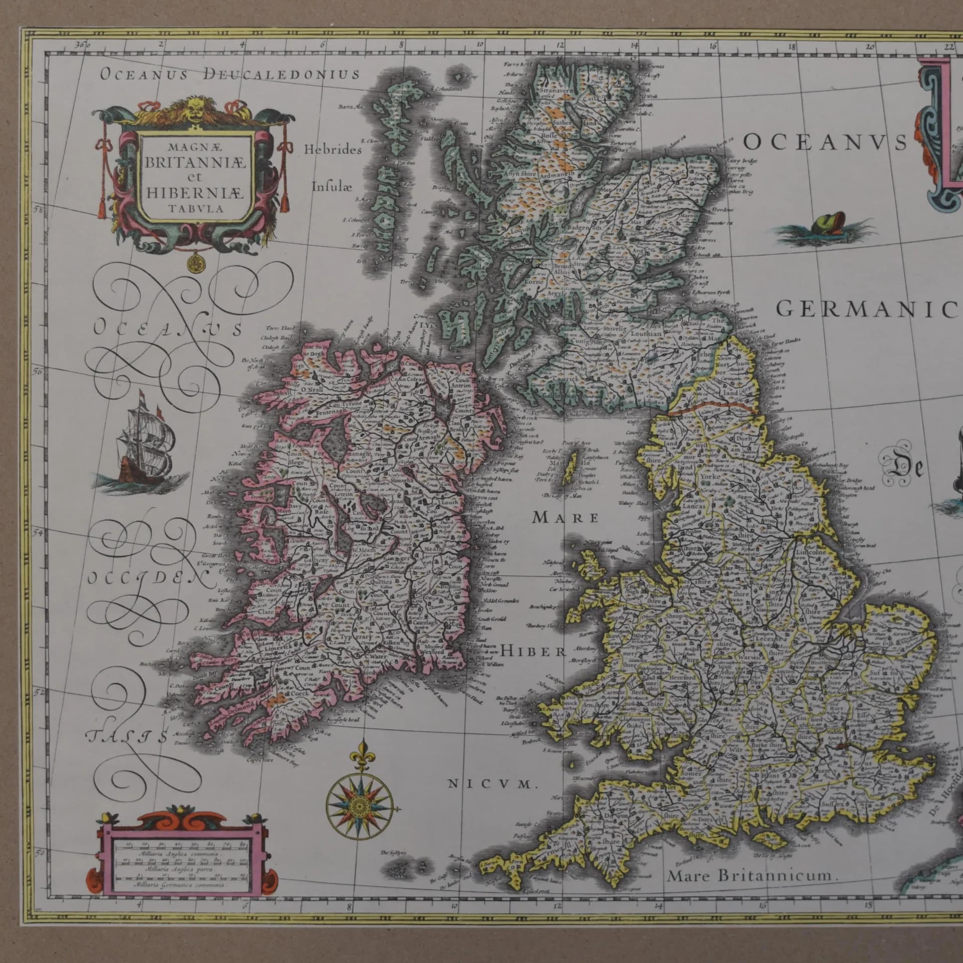 1987 Magna Britanniae Map - Vintage Facsimile - Blaeu - RE 200 Royal Engineers Military Survey British Isles Ireland - 18.5 x 1...