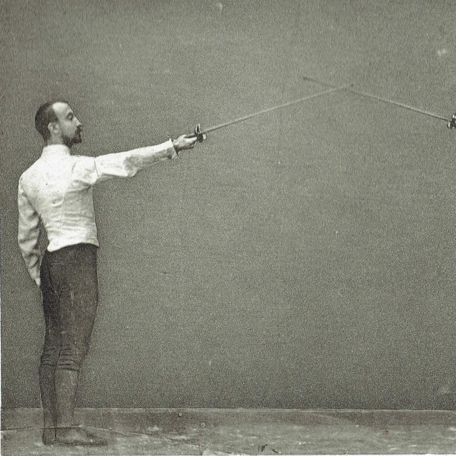 1889 Fencing Salute First Position - Original Antique Engraving - Badminton Library Victorian Sports Instruction Manual - 5 x 7 in
