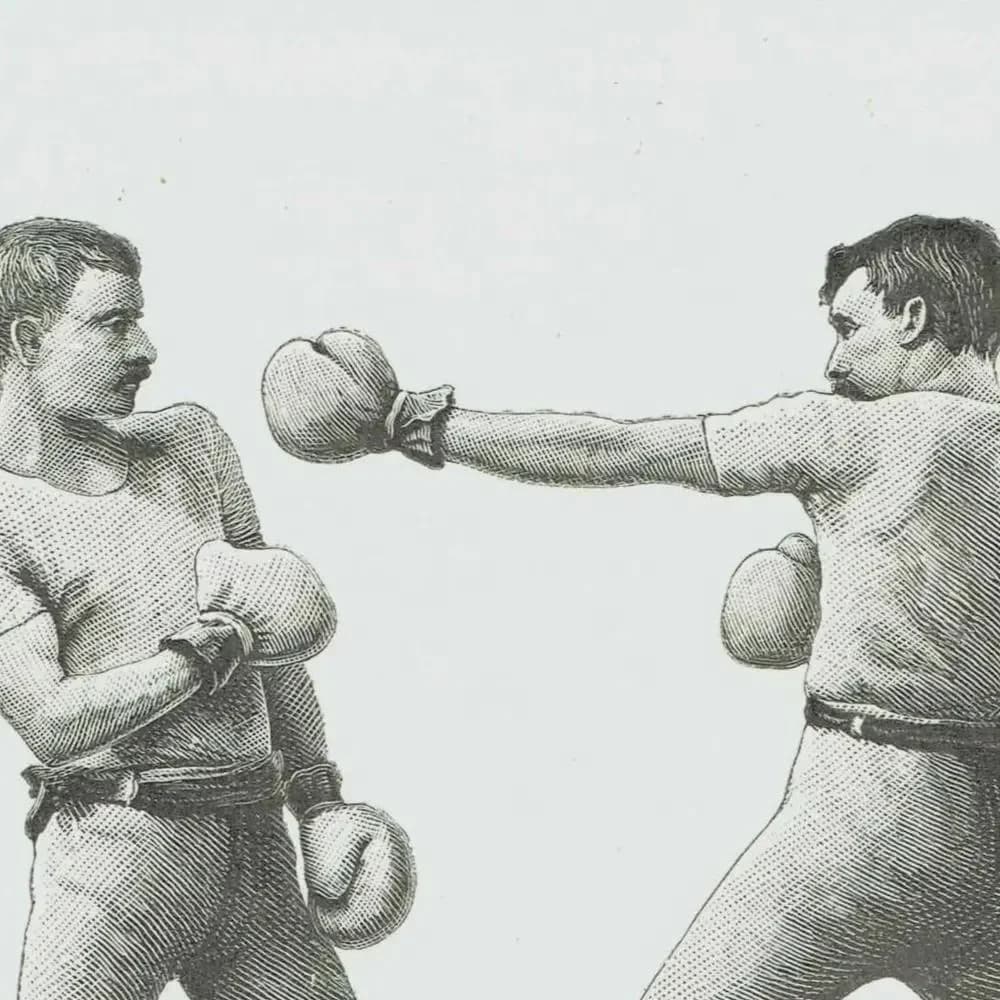 1889 Boxing Retreat Technique - Original Antique Print - Badminton Library Victorian Sports Pugilism Athletic Training - 5 x 7 in