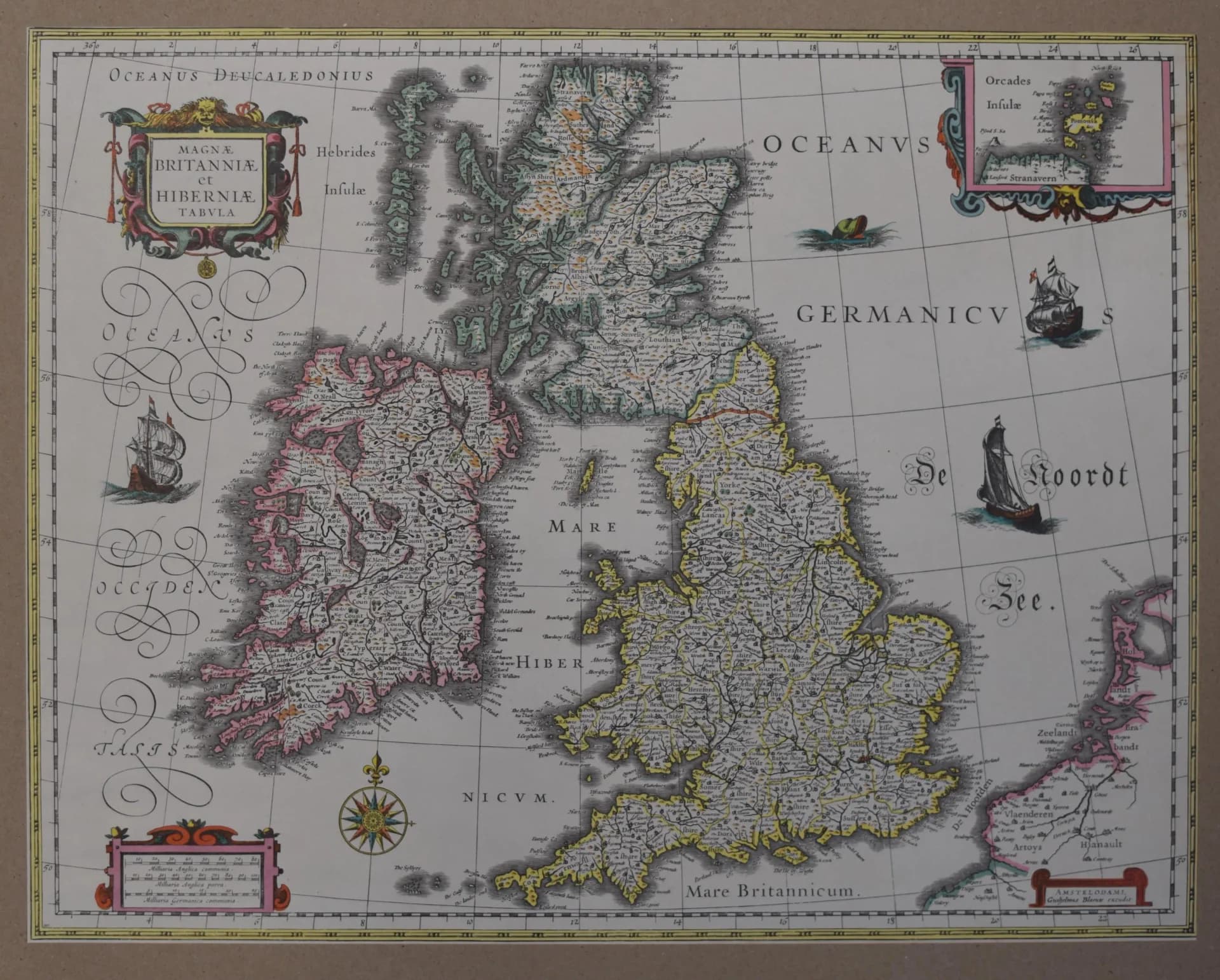 1987 Magna Britanniae Map - Vintage Facsimile - Blaeu - RE 200 Royal Engineers Military Survey British Isles Ireland - 18.5 x 1...