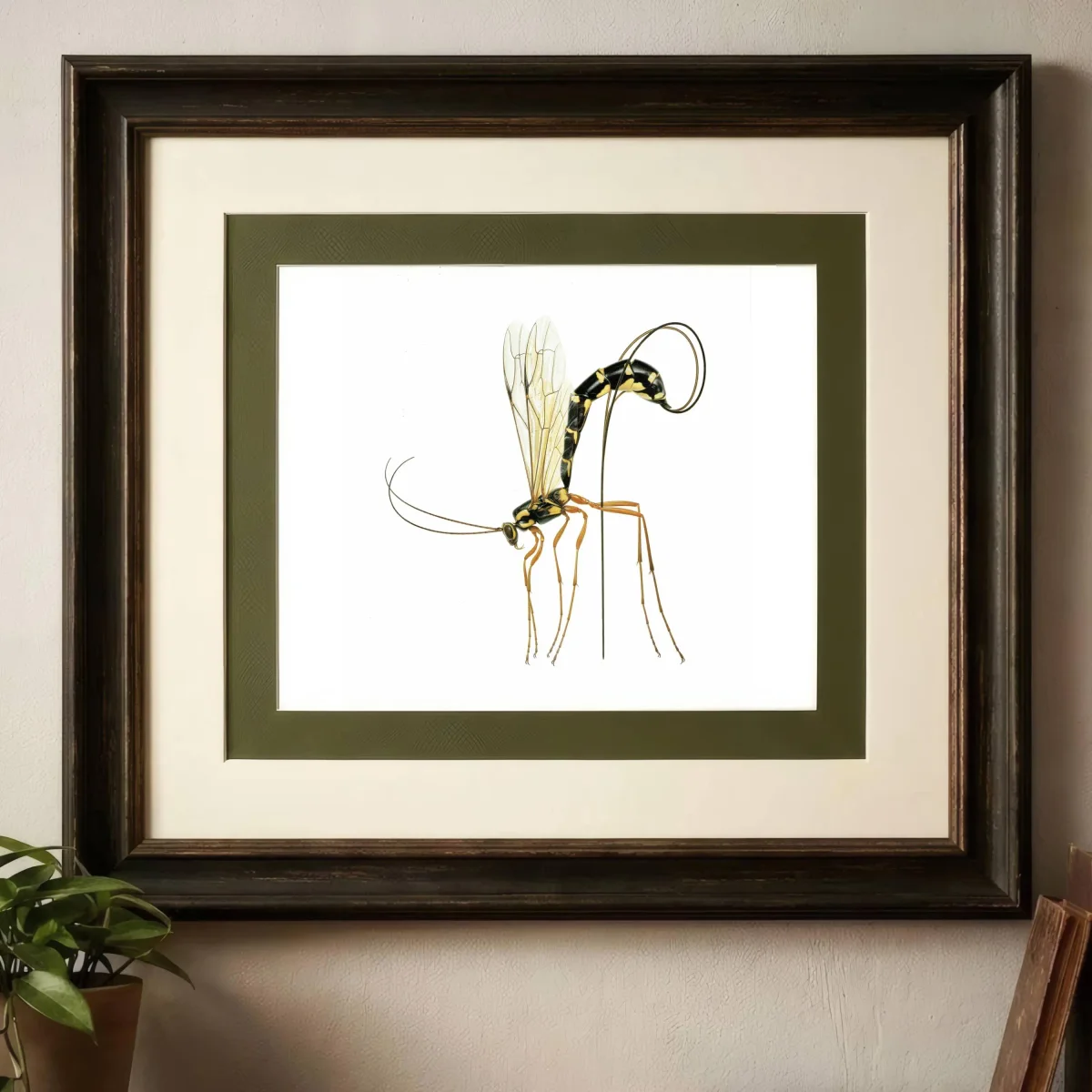 1986 Giant Ichneumon Wasp Rhyssa Persuasoria Print - Dupin Bernard Les Insectes Scientific Art - Linnaeus Carl Entomology - 11 x 13 in