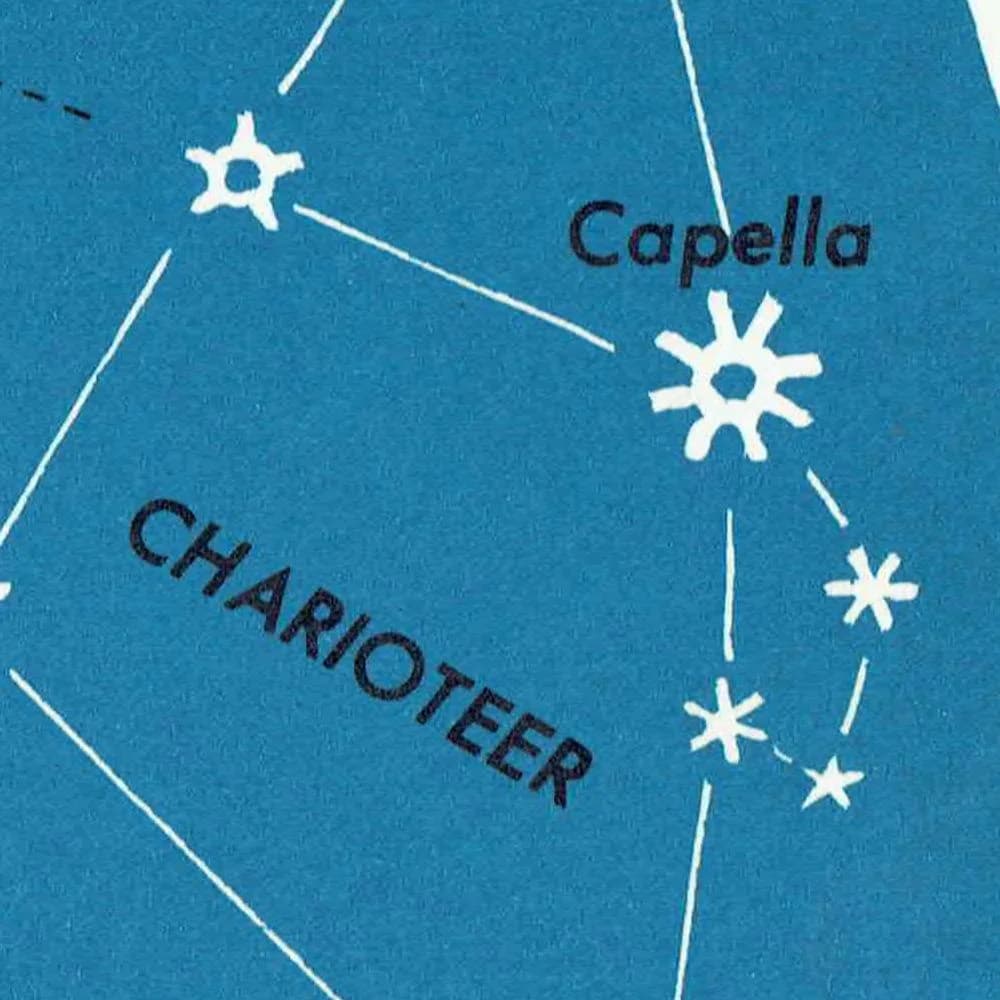 1952 Northern Constellations - Original Vintage Print By H.A. Rey - Star Chart Celestial Astronomy Educational Zodiac - 8 x 11 in