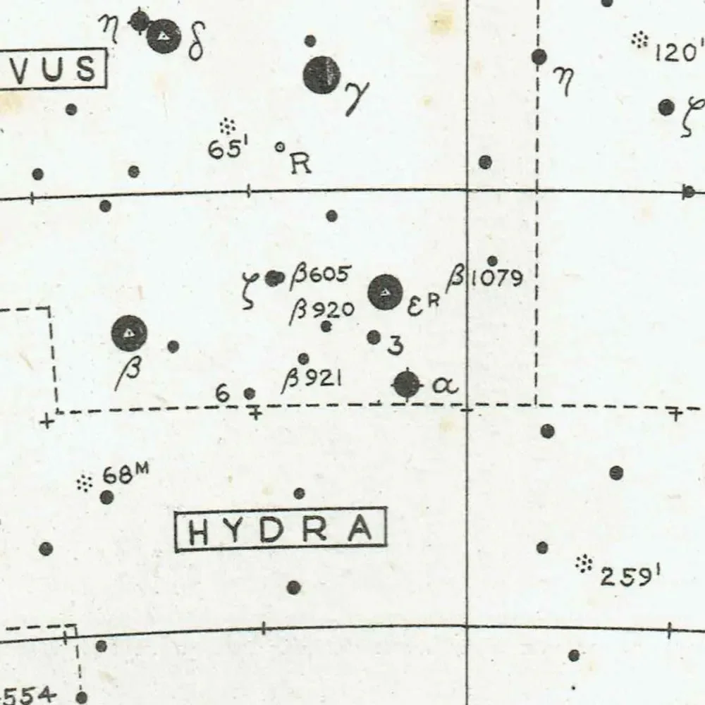 1943 Leo & Virgo Star Chart - Original Vintage Print By Norton - Celestial Map Astronomy Constellation Atlas Night Sky - 8.5 x 10.4 in