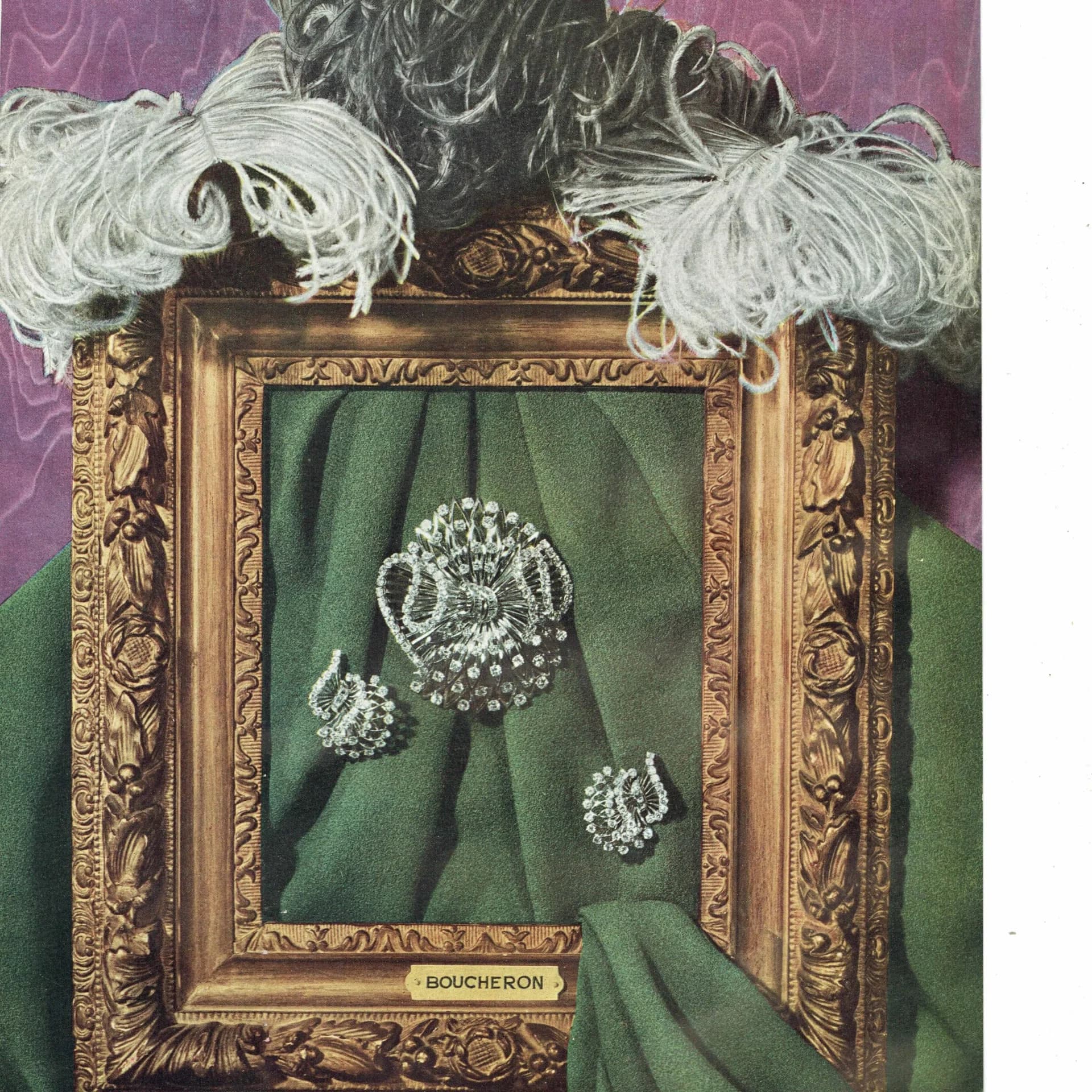 1947 Caron Parfums & Boucheron Diamonds - Original Vintage Print - French Luxury Fashion Place Vendôme Soleils - 10.25 x 14.5 in