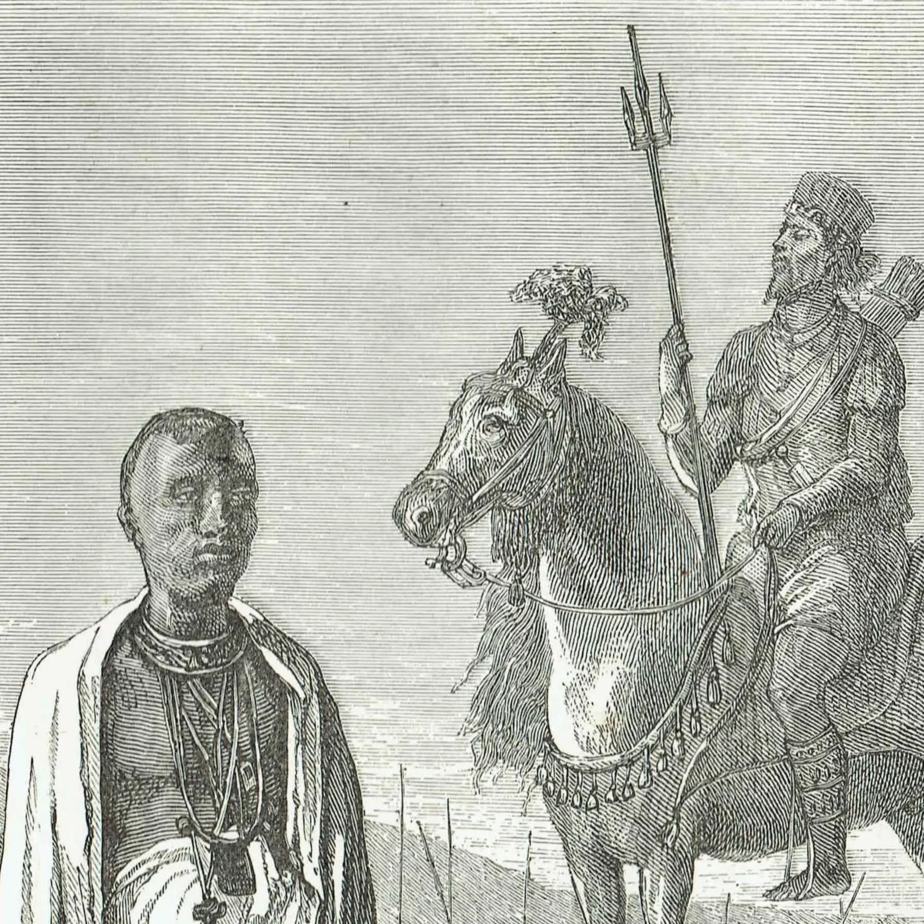 1875 West African Types - Original Antique Engraving By Bates - Illustrated Travels Vol 6 Victorian Africa Portrait - 11.5 x 8 in