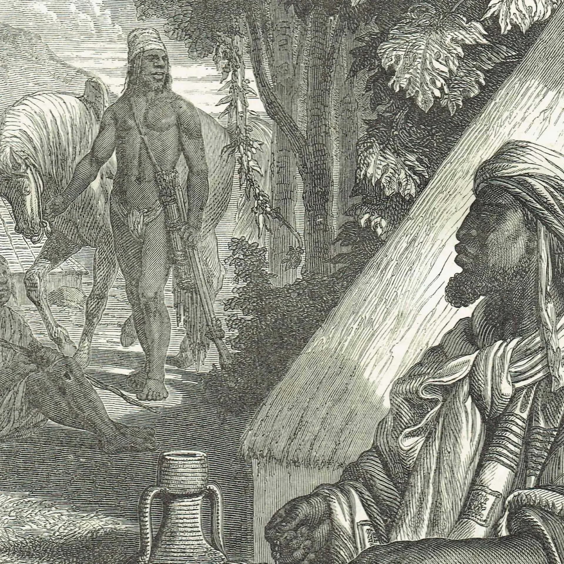1875 Almamy Oumar Portrait - Antique Engraving - Illustrated Travels Bates West Africa Historical Figure - 8 x 11.5 in