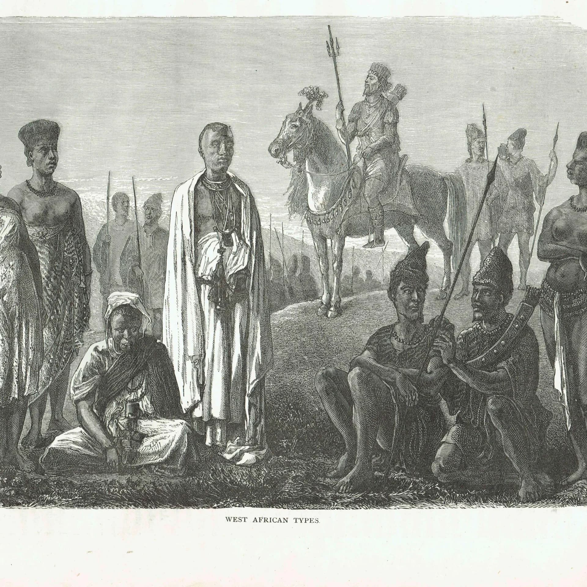 1875 West African Types - Original Antique Engraving By Bates - Illustrated Travels Vol 6 Victorian Africa Portrait - 11.5 x 8 in