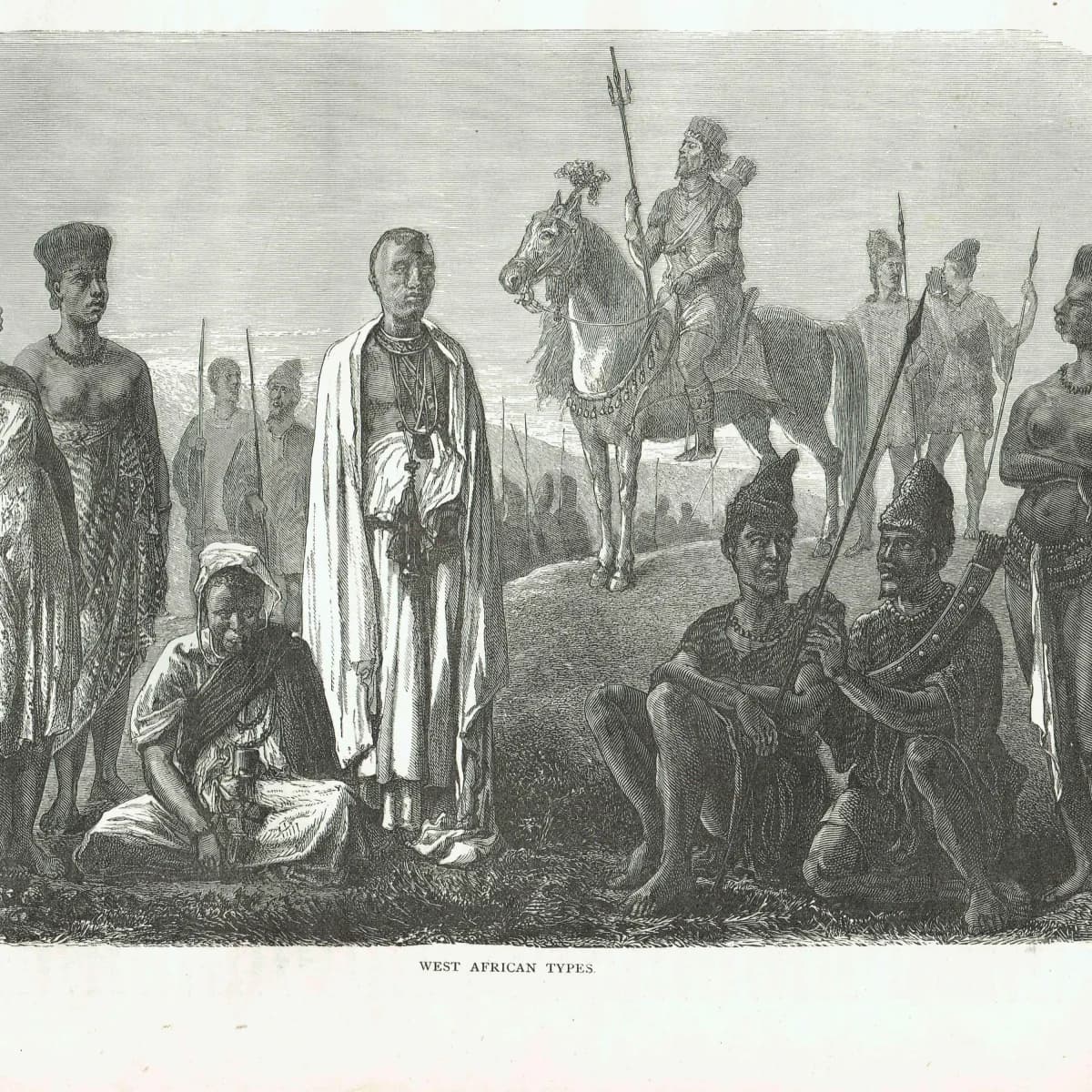 1875 West African Types - Original Antique Engraving By Bates - Illustrated Travels Vol 6 Victorian Africa Portrait - 11.5 x 8 in