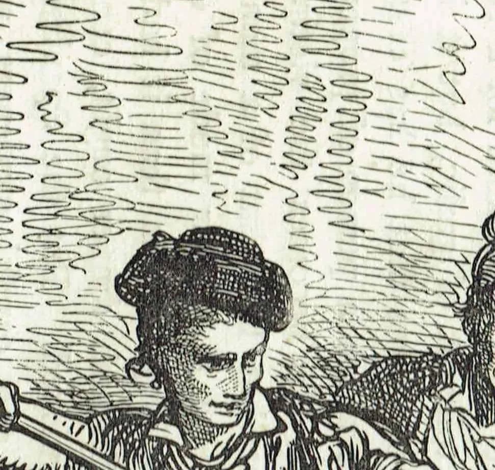 1870s Original Antique Company In A Spanish Inn Scene Woodblock Print - Victorian Travel Book Illustration - 12 x 8.5 in
