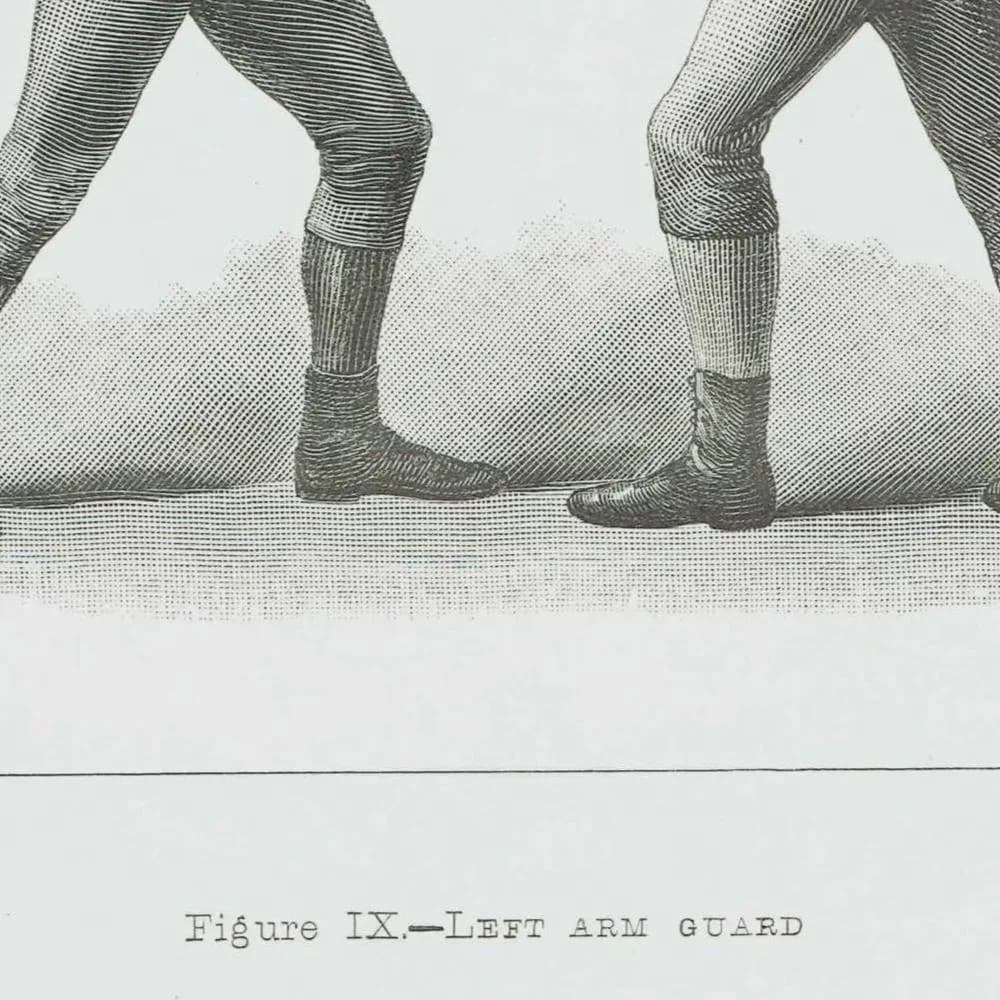 1889 Boxing Left Arm Guard - Original Antique Print - Badminton Library Victorian Sports Pugilism Athletic Training - 5 x 7 in
