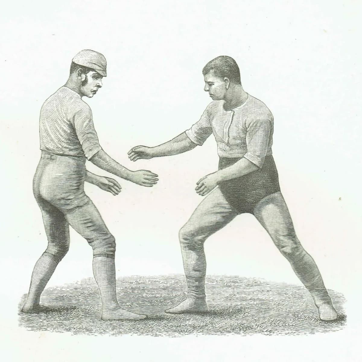 1889 Catch Hold Style Wrestling - Original Antique Engraving - Badminton Library Victorian Sports Athletic Training - 5 x 7 in