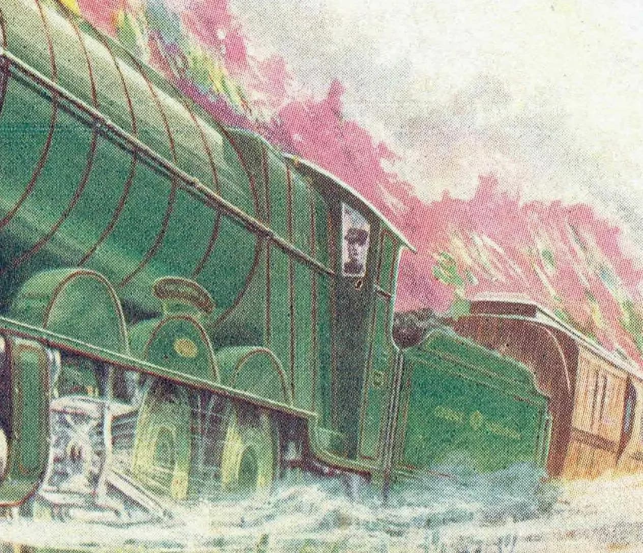 1922 GWR Great Bear Devon Coast - Original Vintage Print By E. Ford - Steam Locomotive Railway Dawlish Teignmouth Art - 9.5 x 8 in