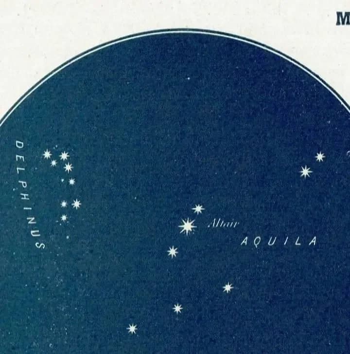 1944 Original Aquila Eagle Constellation Star Map Print - Vintage Astronomy Atlas - Scientific Celestial Chart - 4 x 6 in
