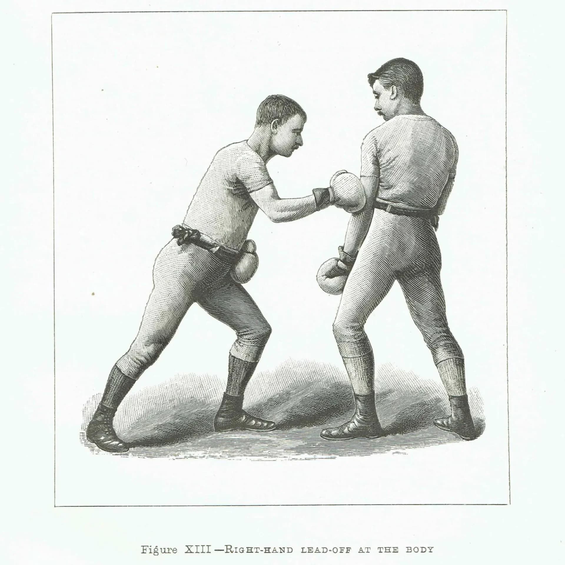 1889 Boxing Stance - Original Antique Print - Badminton Library Victorian Sport Pugilism Athletic Training Instruction - 5 x 7 in