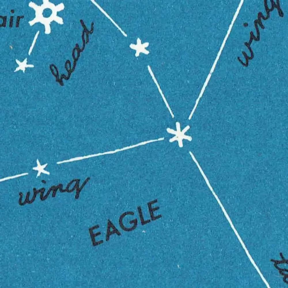 1952 Eagle Constellation Star Chart - Original Vintage Print By Rey - Astronomy Celestial Navigation Educational Zodiac - 8 x 11 in