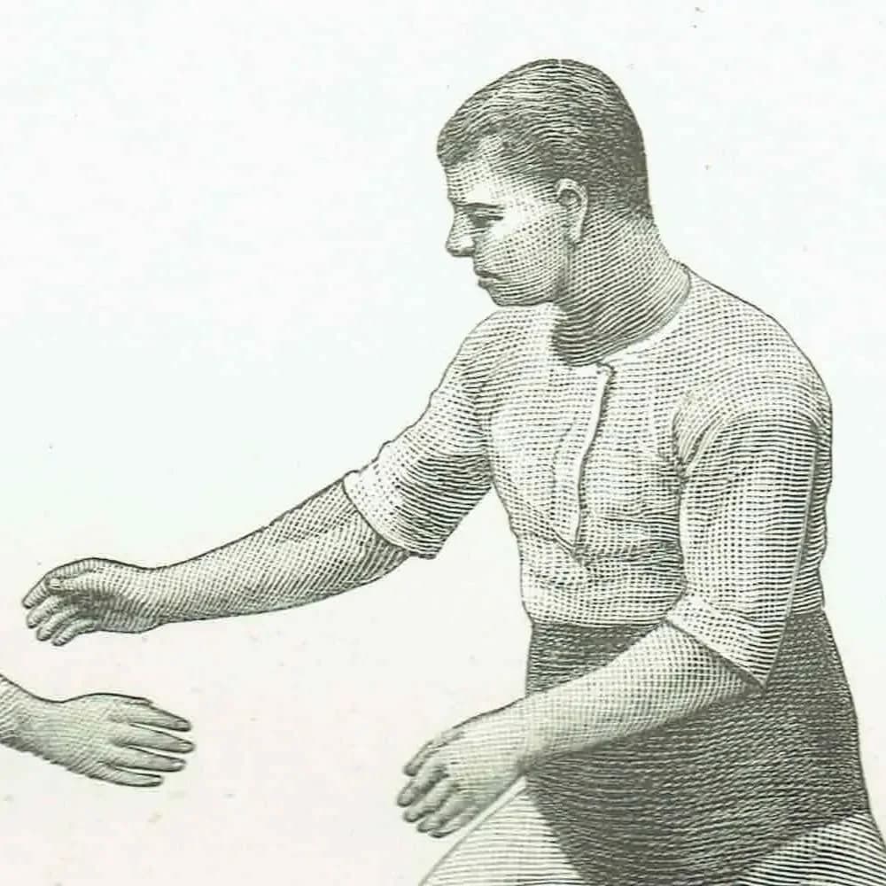 1889 Catch Hold Style Wrestling - Original Antique Engraving - Badminton Library Victorian Sports Athletic Training - 5 x 7 in