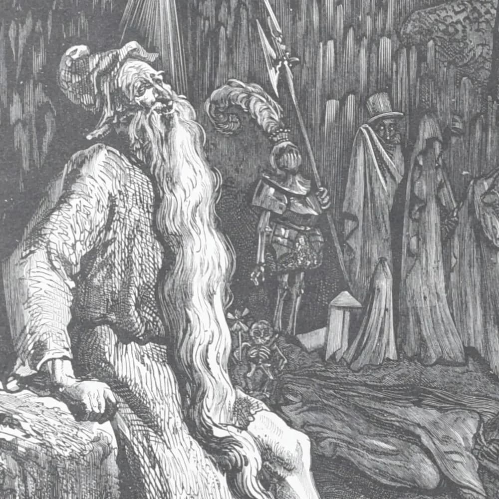 1866 Gustave Doré Legend Of The Wandering Jew Judgement Day Plate 12 - Original Antique Engraving - Gothic Biblical Apocalypse - 14 x 20 in
