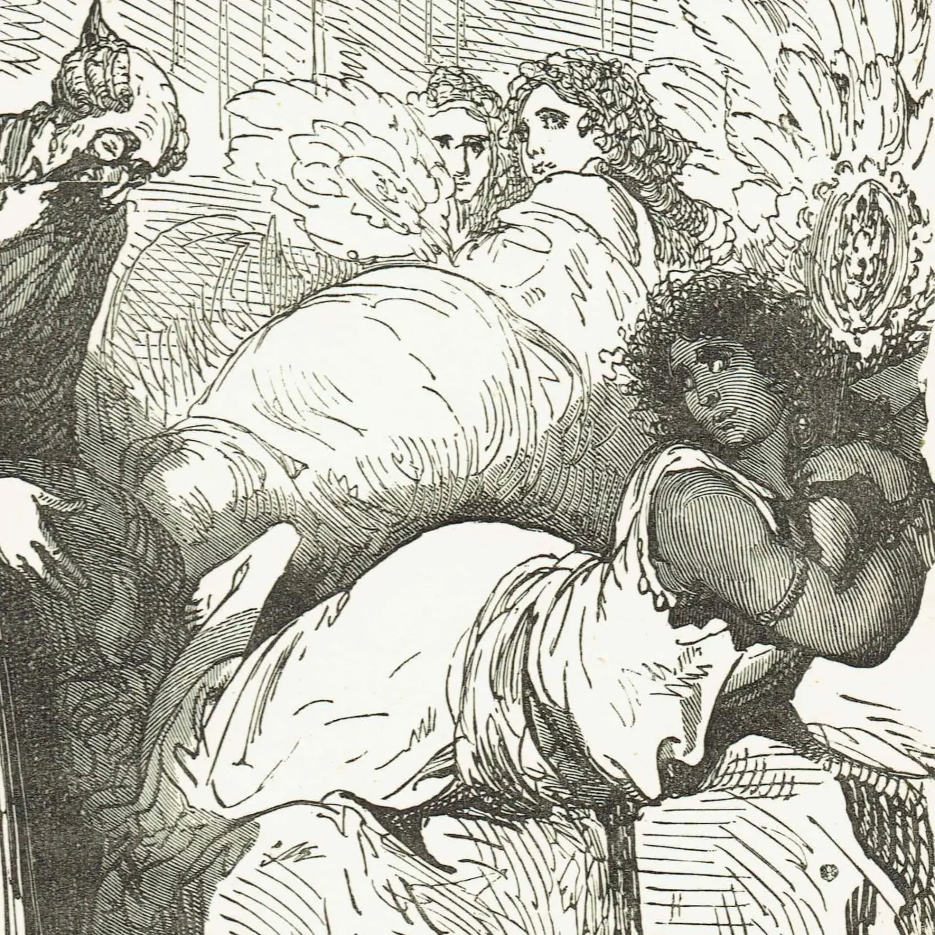 1867 Baron Munchausen Seraglio - Original Antique Print By Doré - Fantasy Adventure Tale Victorian Literature - 6 x 9 in