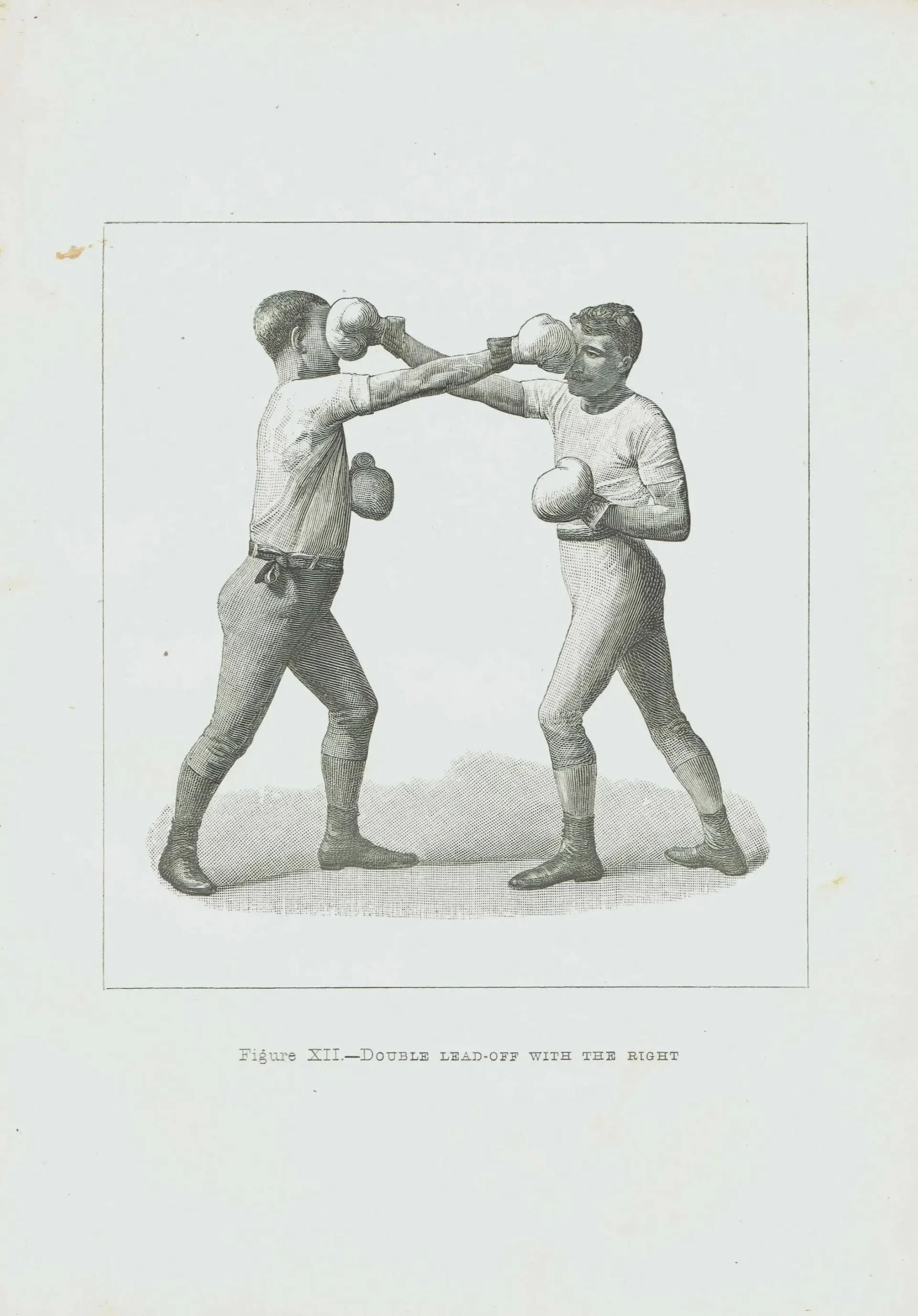 1889 Boxing Sparring Match - Original Antique Print - Badminton Library Victorian Sports Athletic Training Pugilism - 5 x 7 in