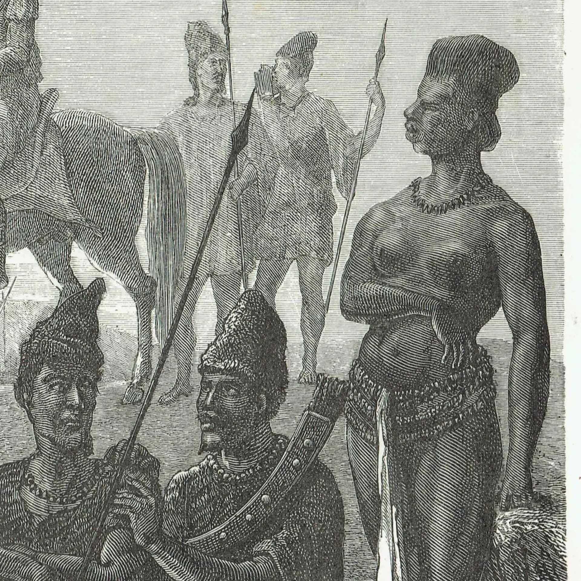1875 West African Types - Original Antique Engraving By Bates - Illustrated Travels Vol 6 Victorian Africa Portrait - 11.5 x 8 in