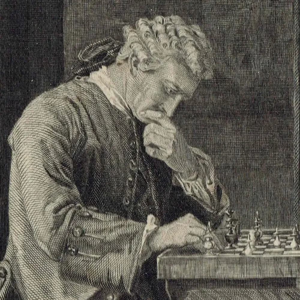 c.1890 Chess Players - Etching Signed By Frank Willis - Victorian Genre Scene Period Costume Figure Study Portrait Art - 9.2 x 6.9 in